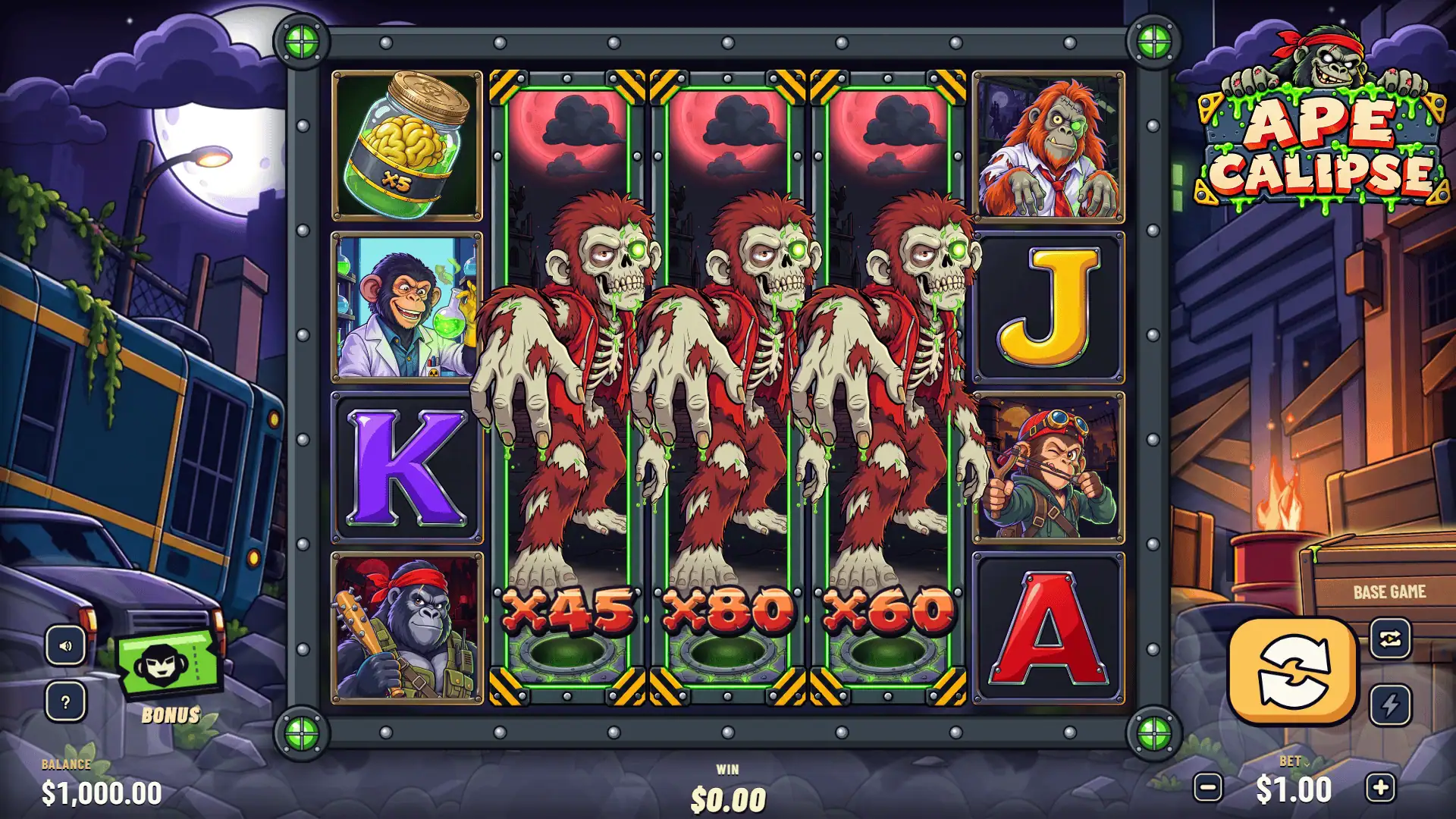 Apecalipse slot gameplay reels