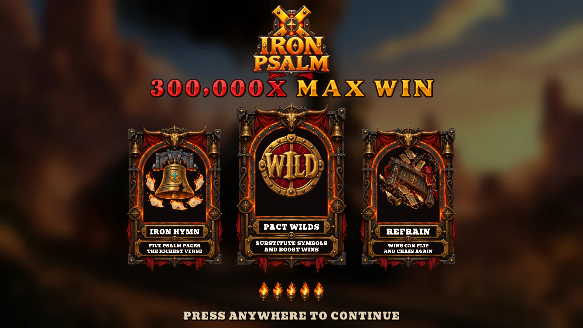 Iron Psalm slot intro screen