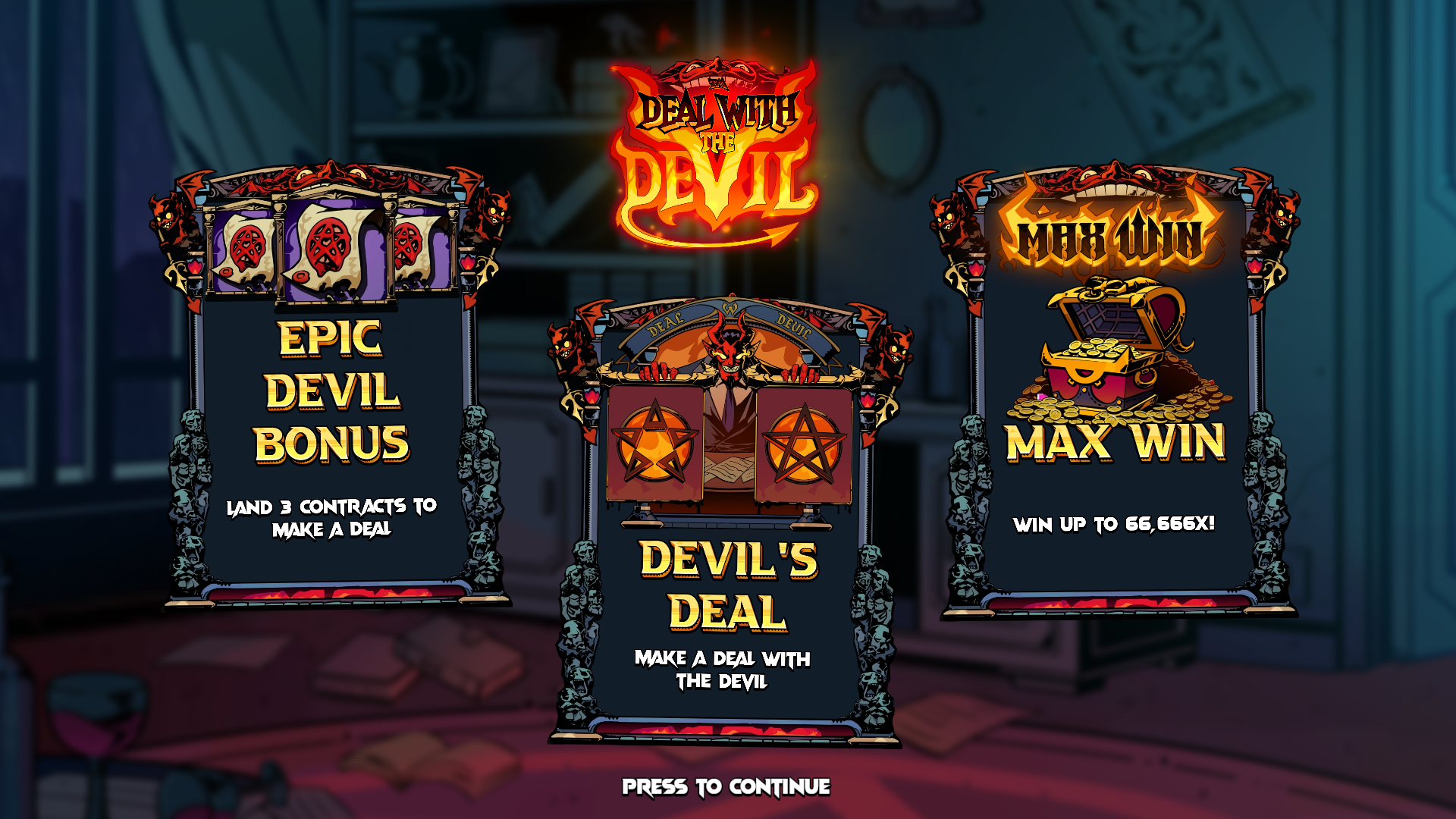 Deal with the Devil slot intro screen
