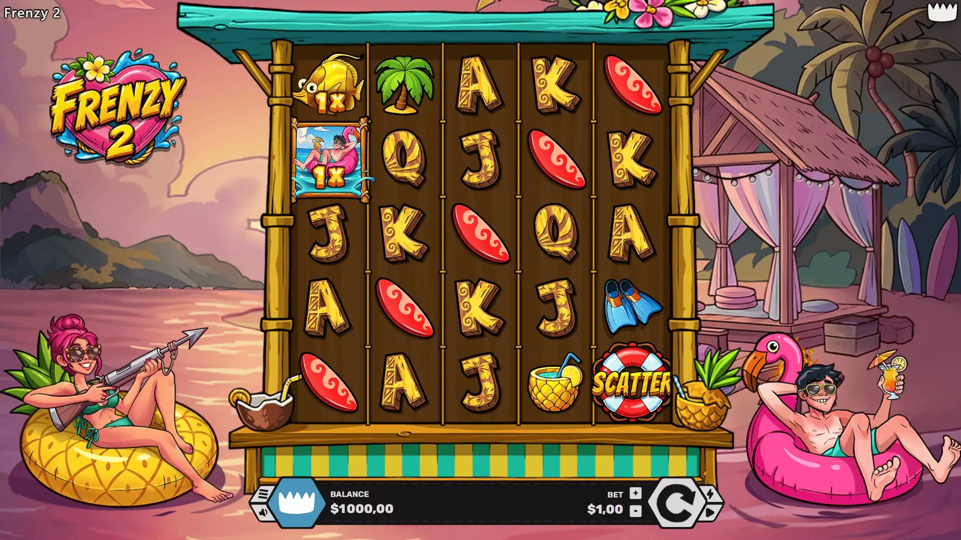 Frenzy 2 slot gameplay reels