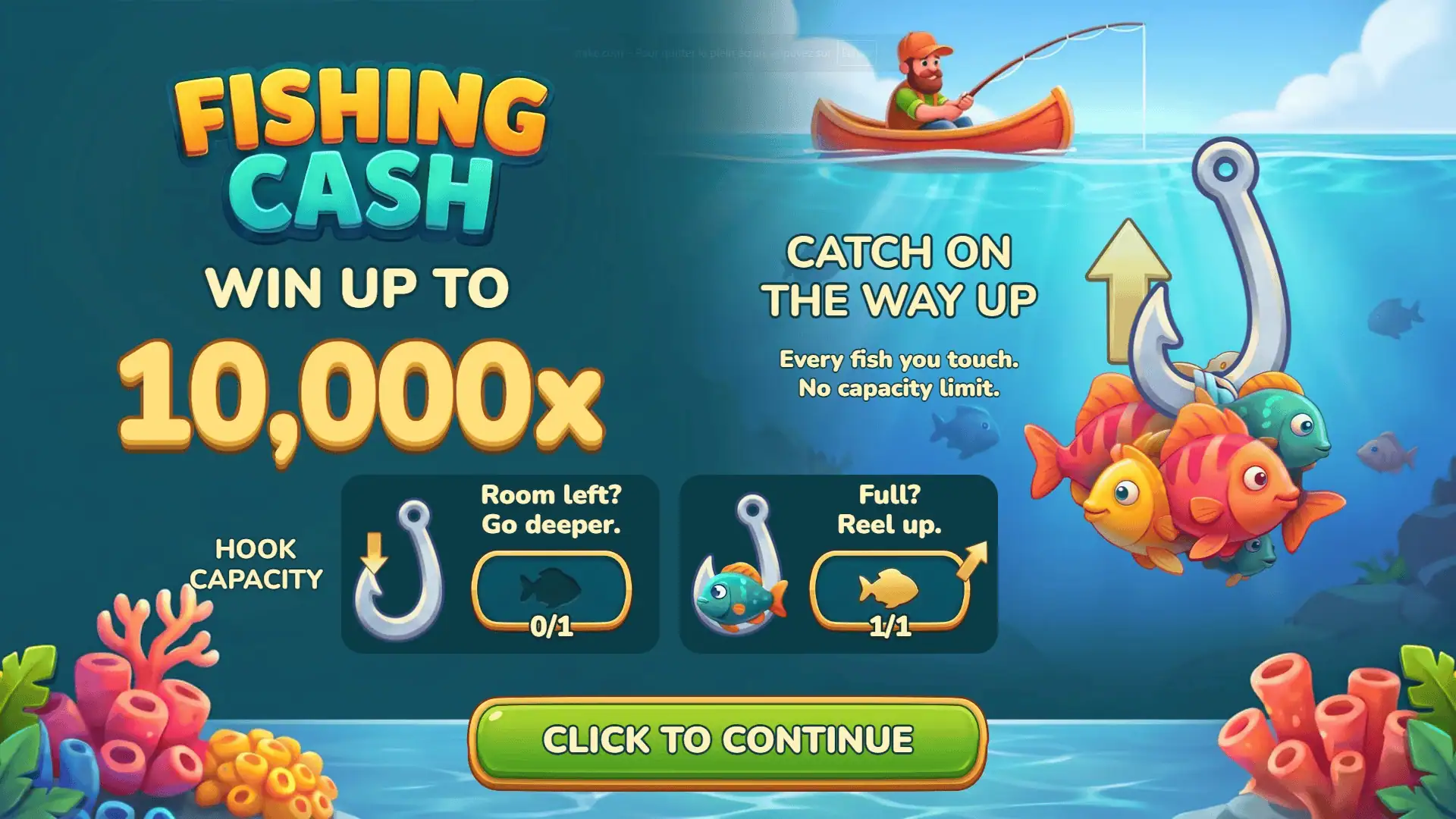 Fishing Cash slot intro screen