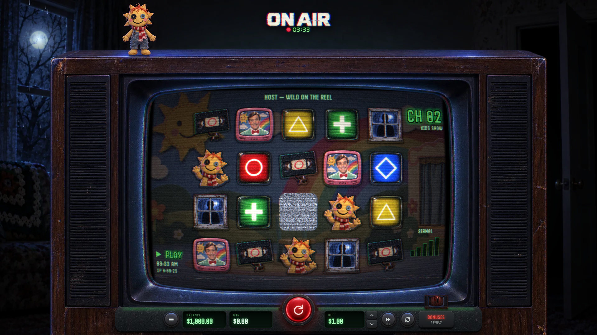On Air 03:33 slot gameplay reels