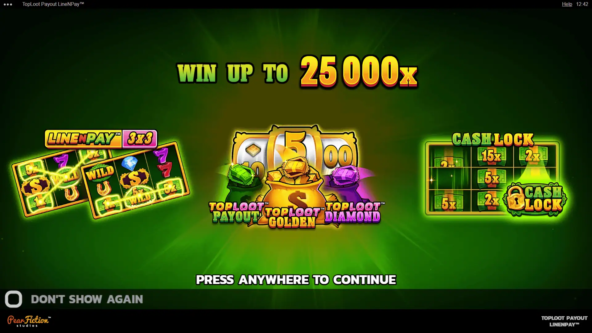 TopLoot Payout slot intro screen