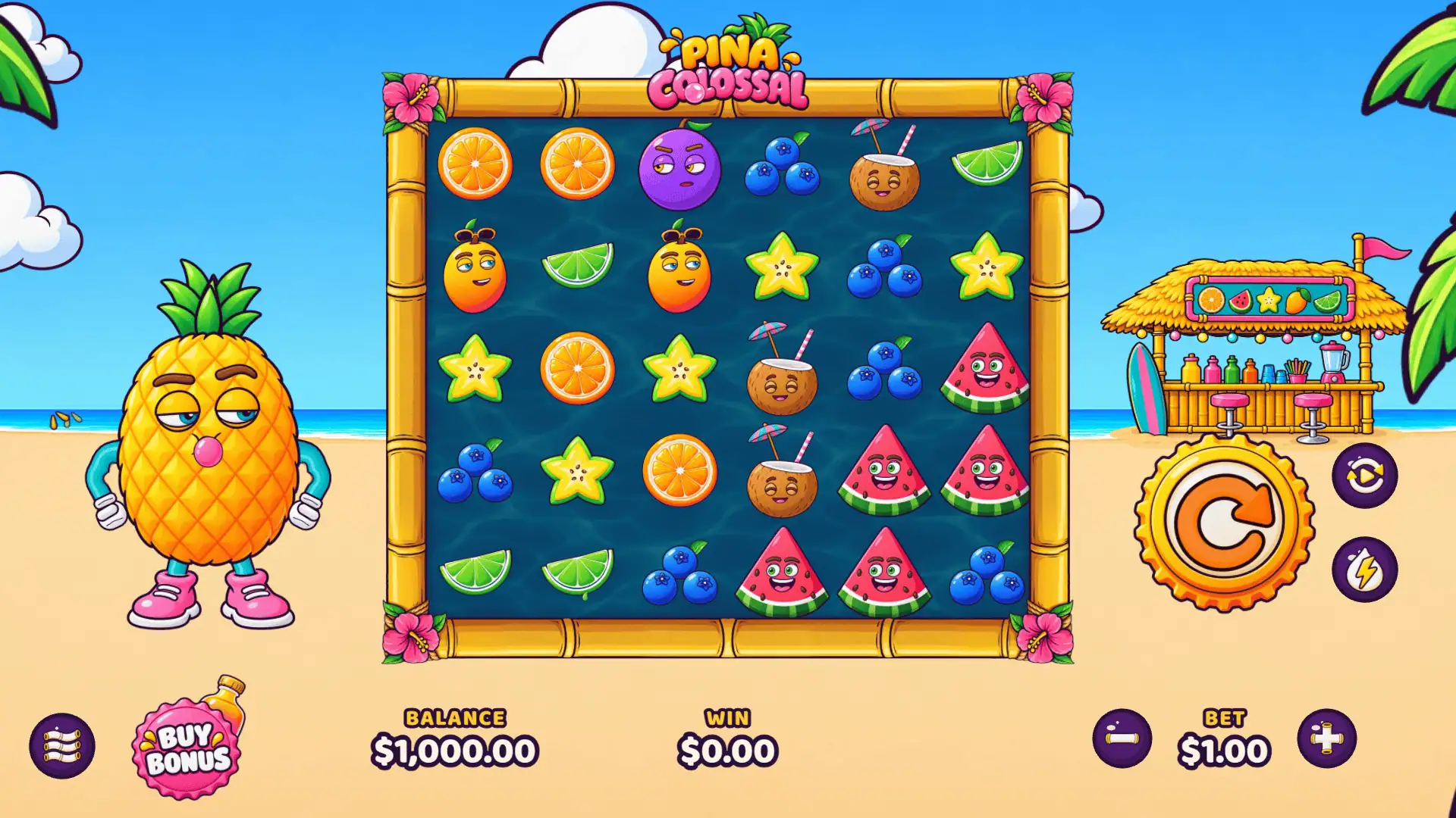 Pina Colossal slot gameplay reels