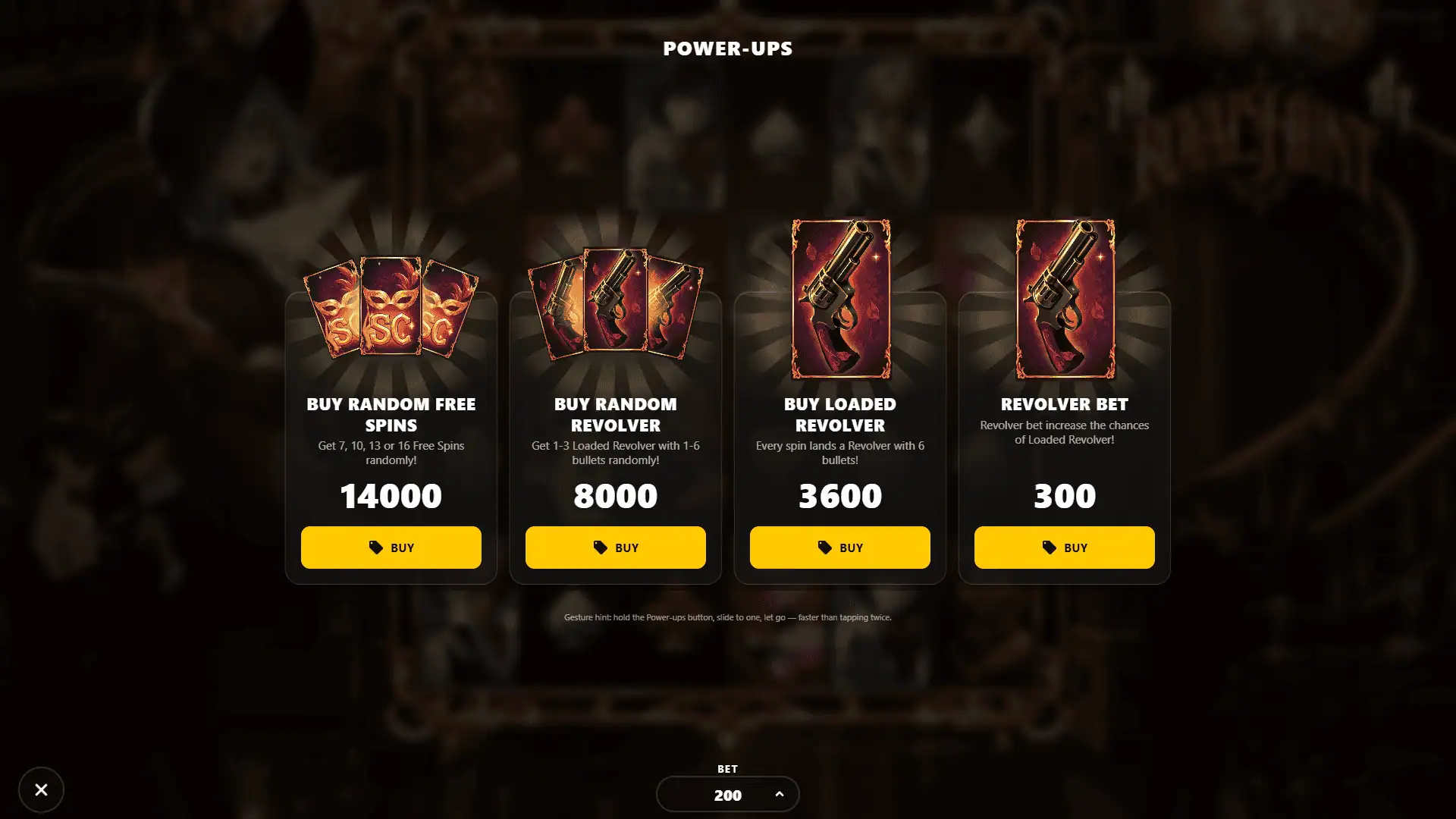 Royal Hunt bonus buy menu