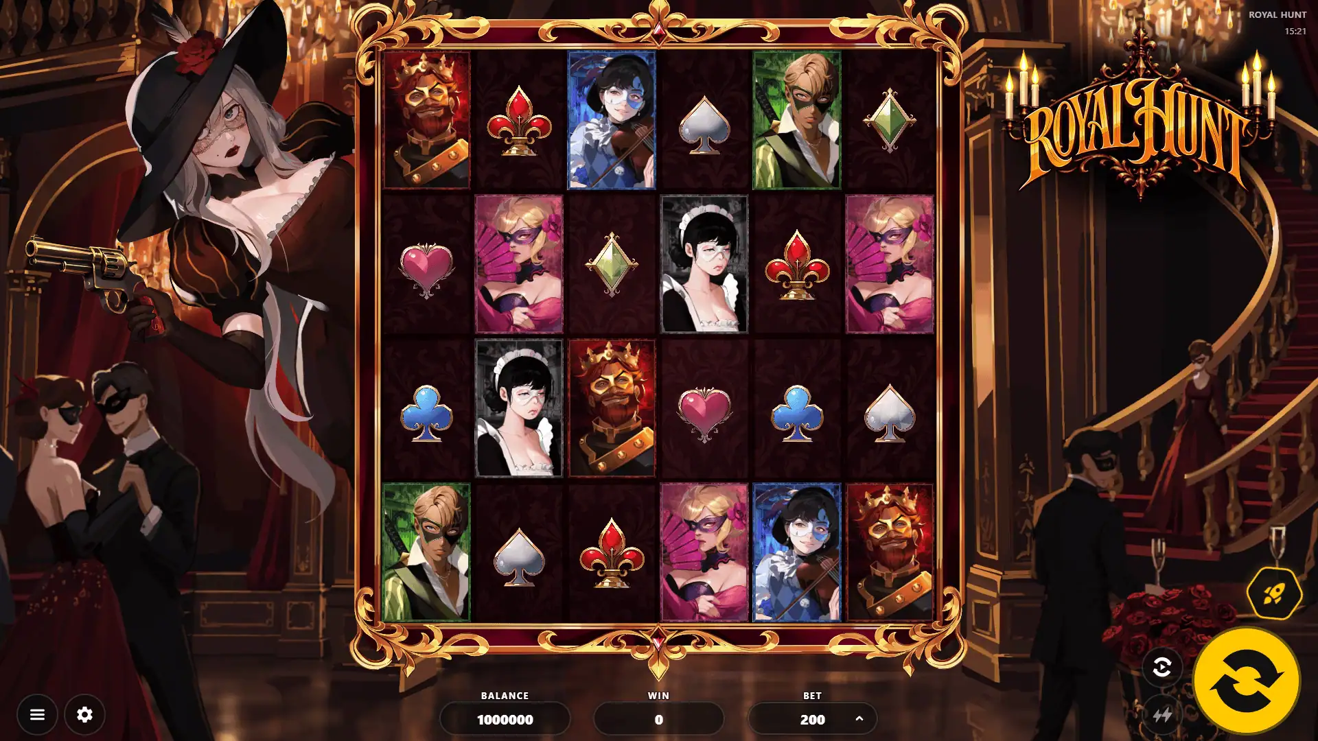 Royal Hunt slot gameplay reels