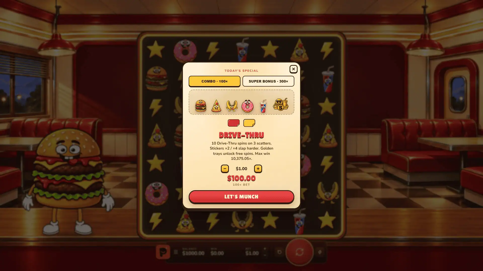 Munch Crew bonus buy menu