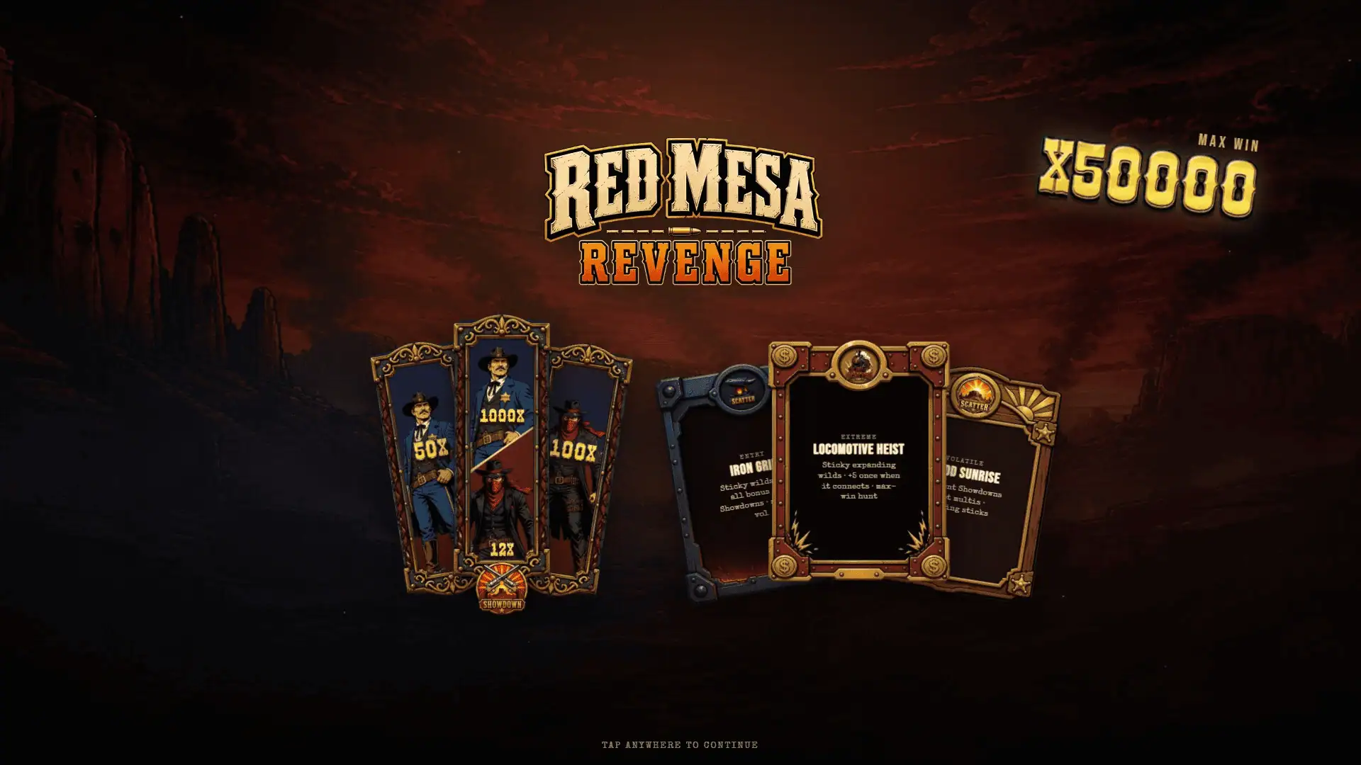 Red Mesa Revenge slot intro screen