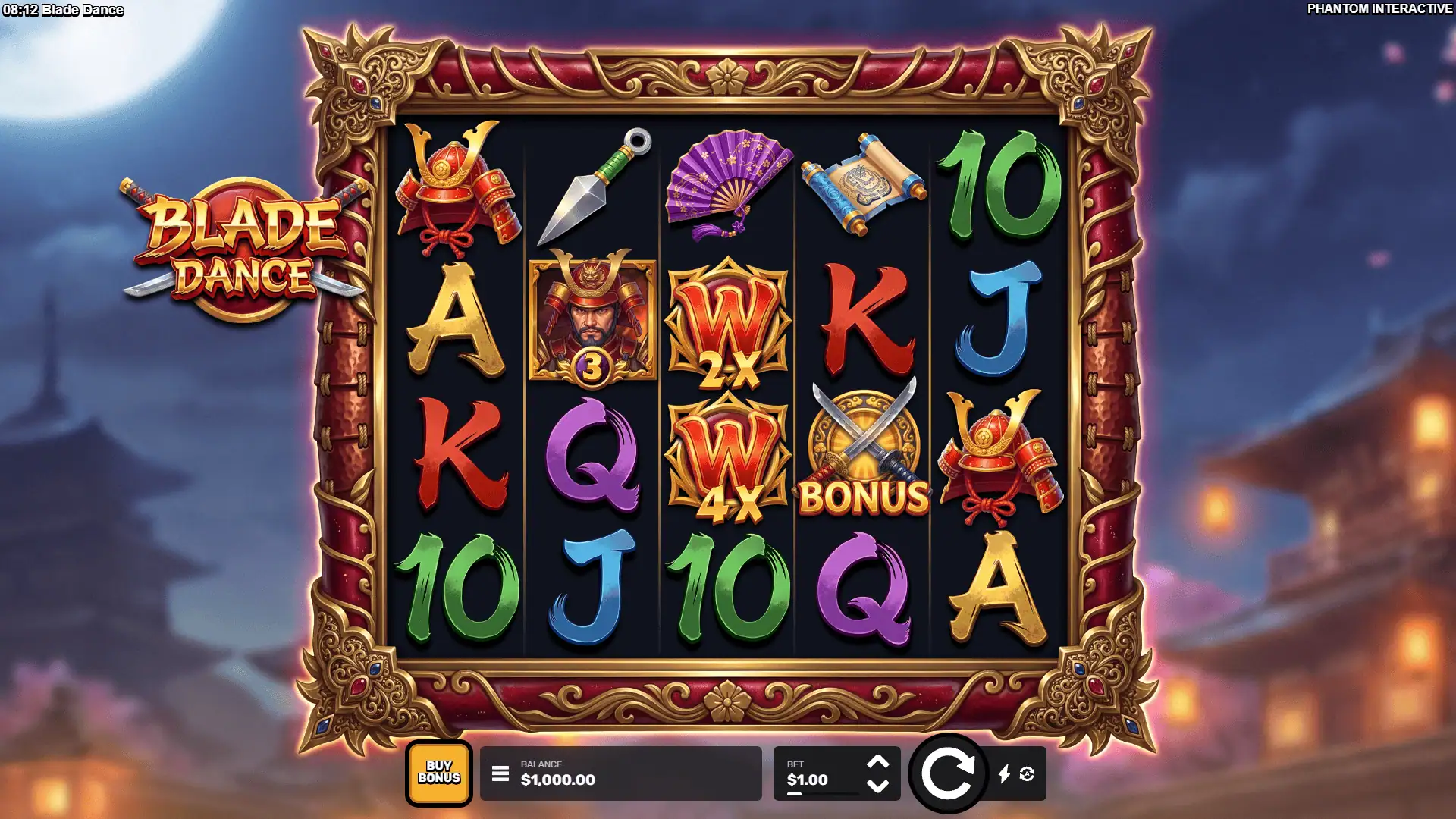 Blade Dance slot gameplay reels