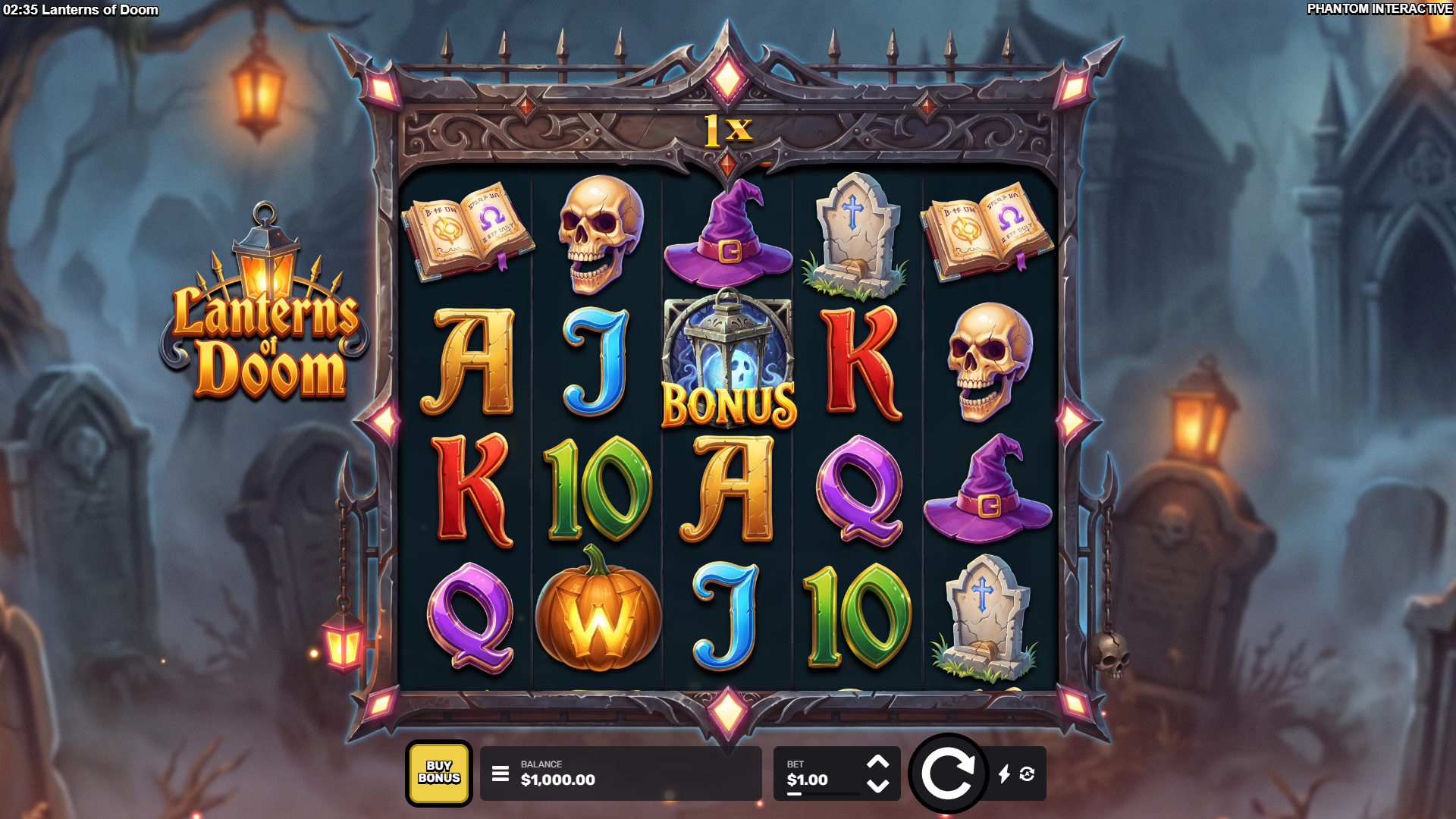 Lanterns of Doom slot gameplay reels