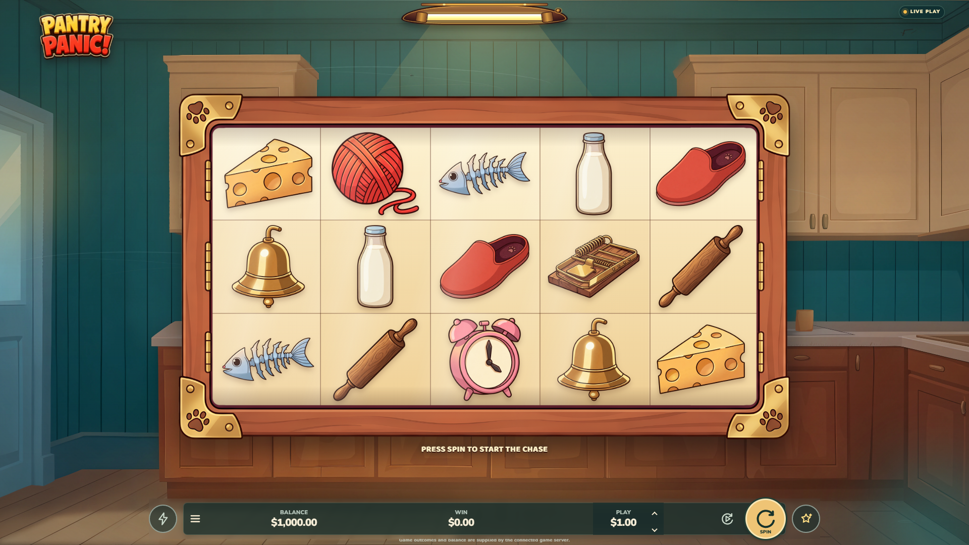 Pantry Panic slot gameplay reels