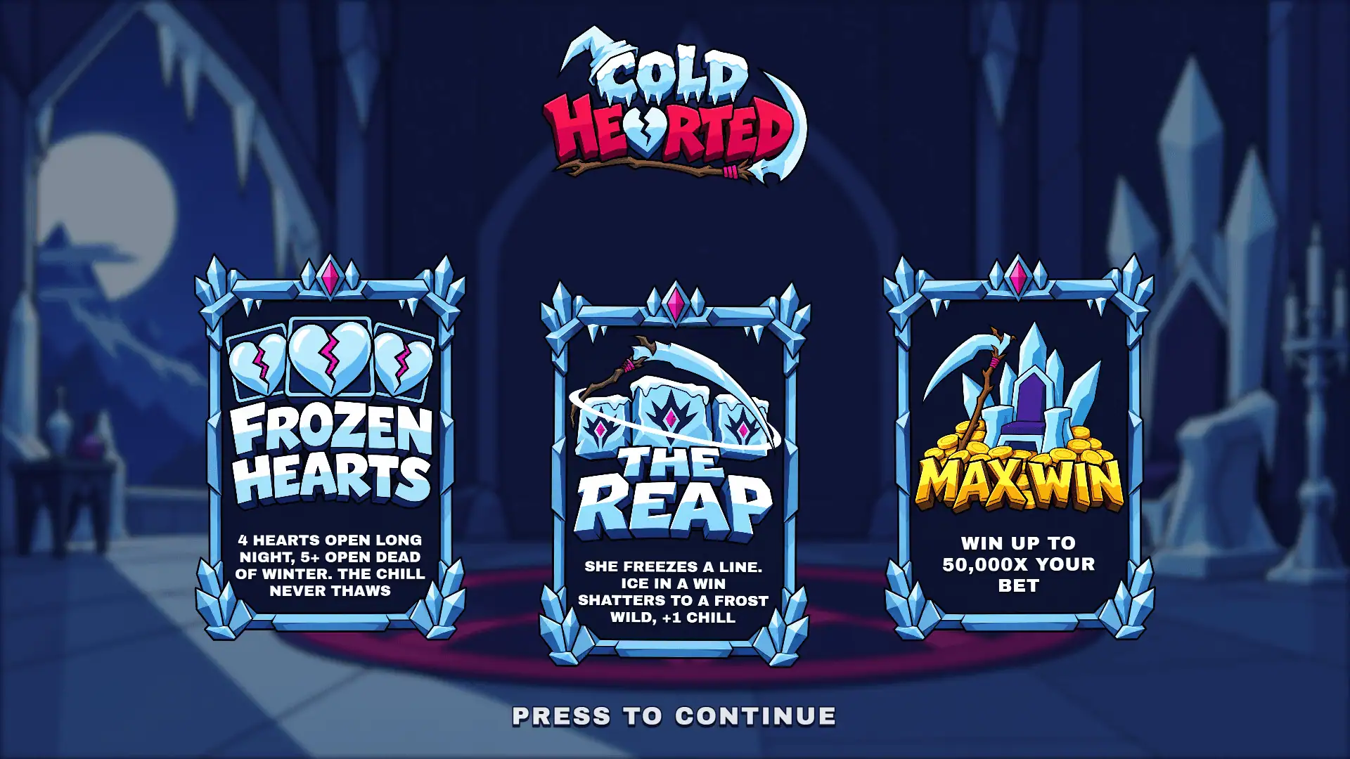 Cold Hearted slot intro screen