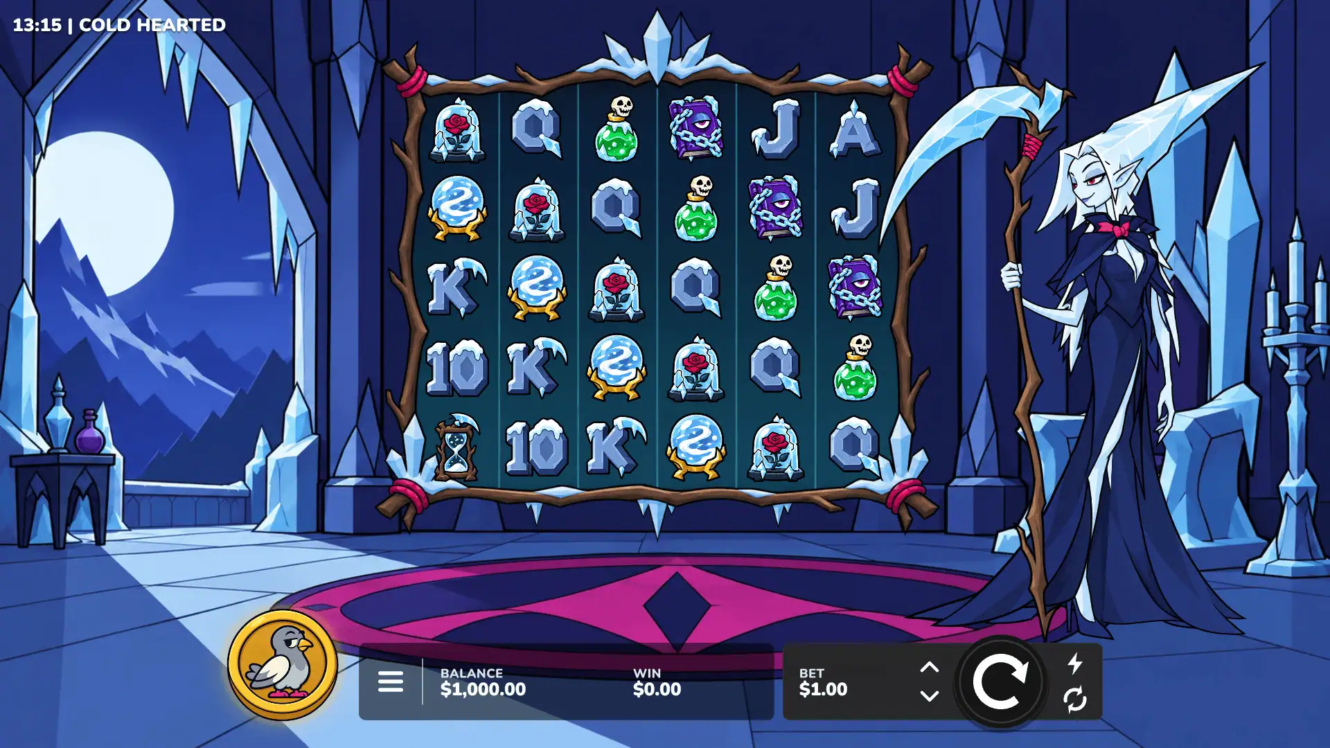 Cold Hearted slot gameplay reels