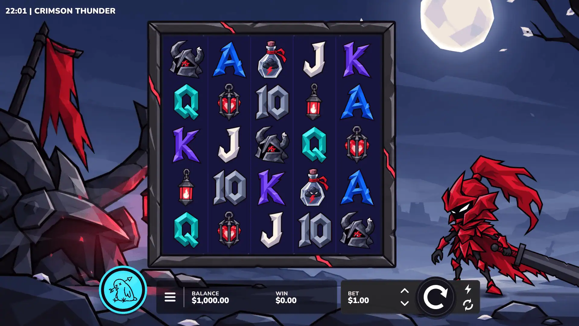 Crimson Thunder slot gameplay reels