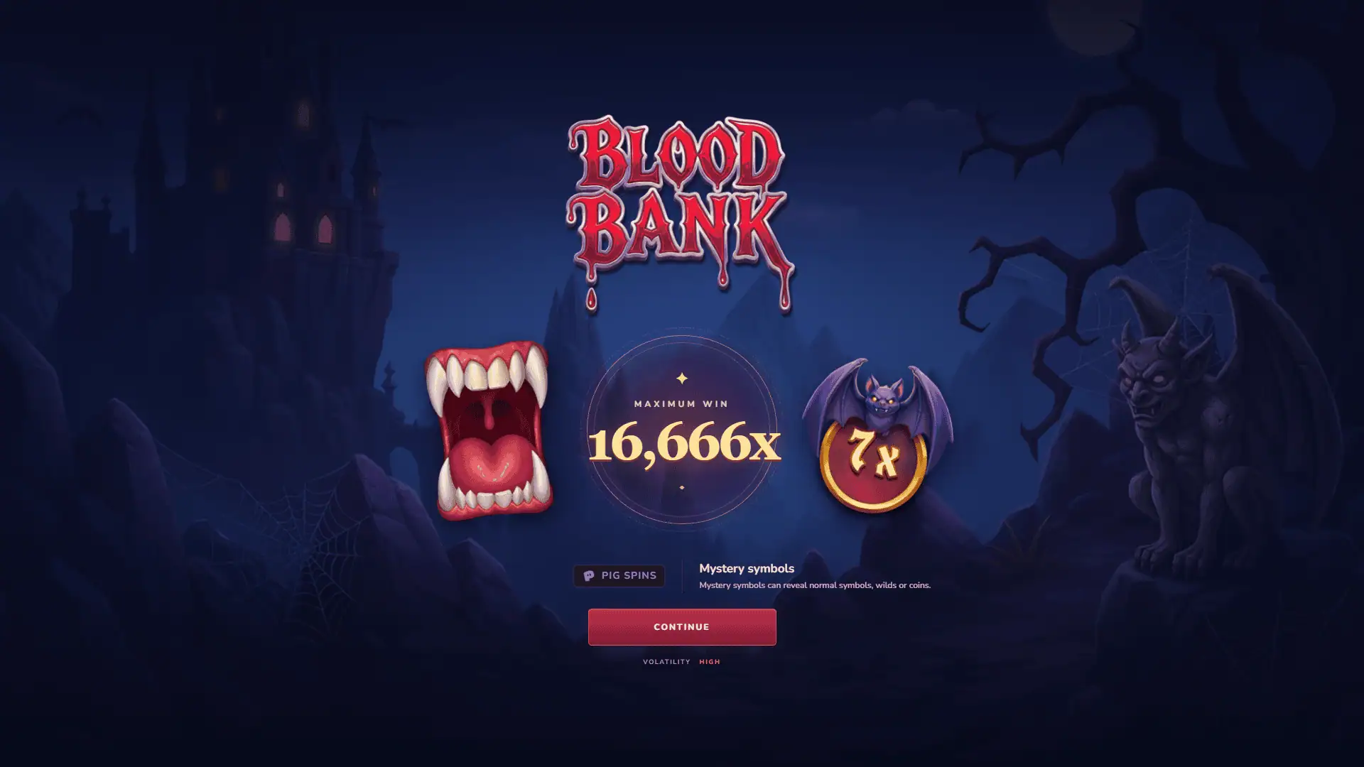Blood Bank slot intro screen