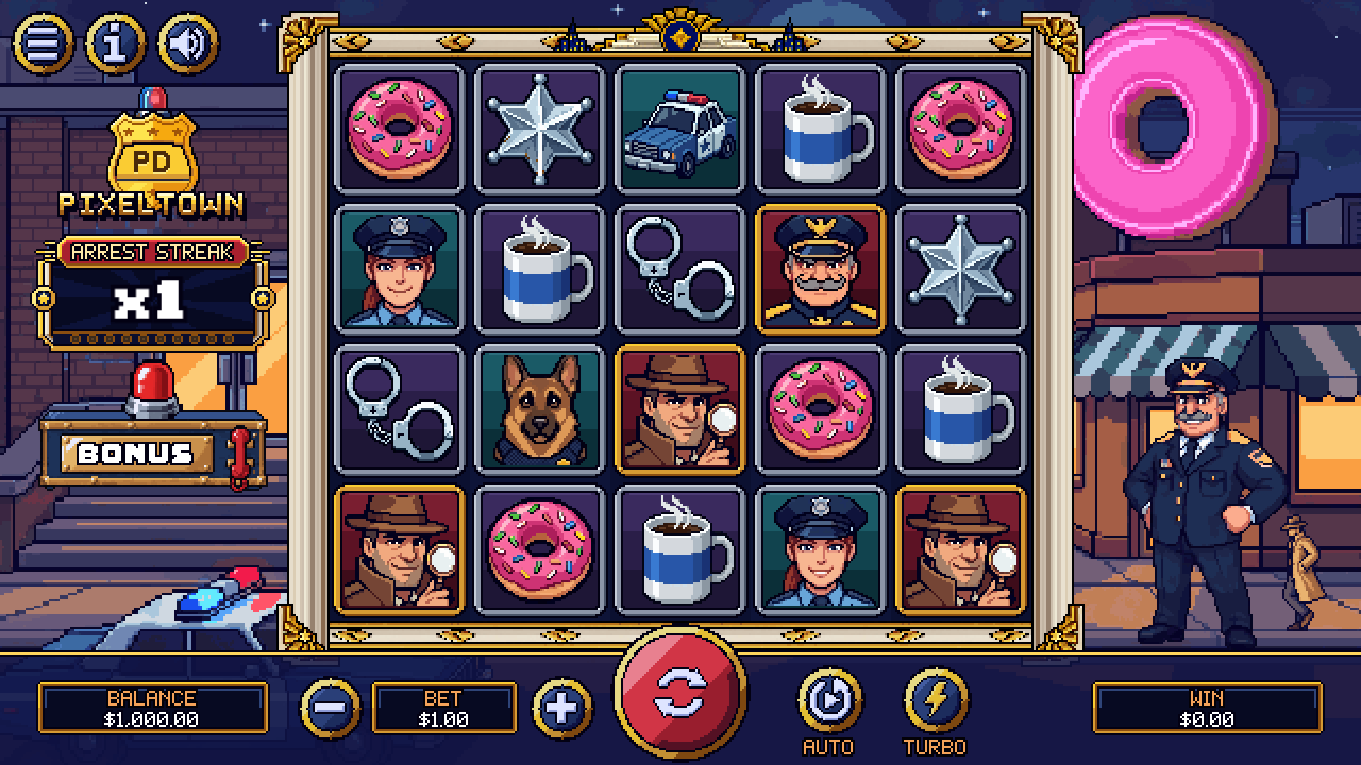 Police Department slot gameplay reels