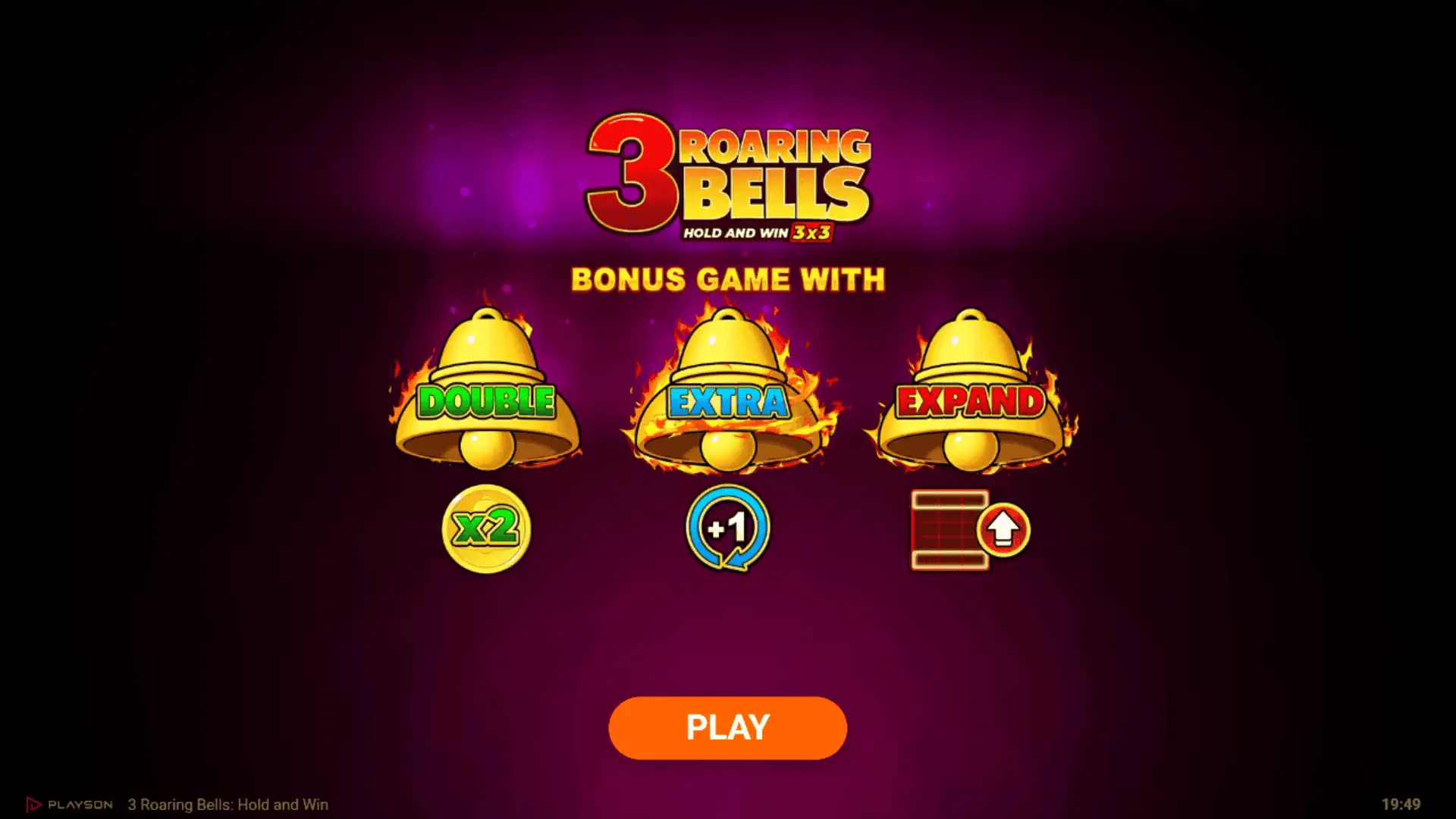 3 Roaring Bells slot intro screen