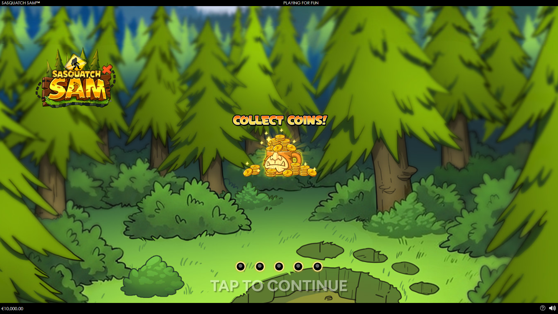 Sasquatch Sam slot intro screen