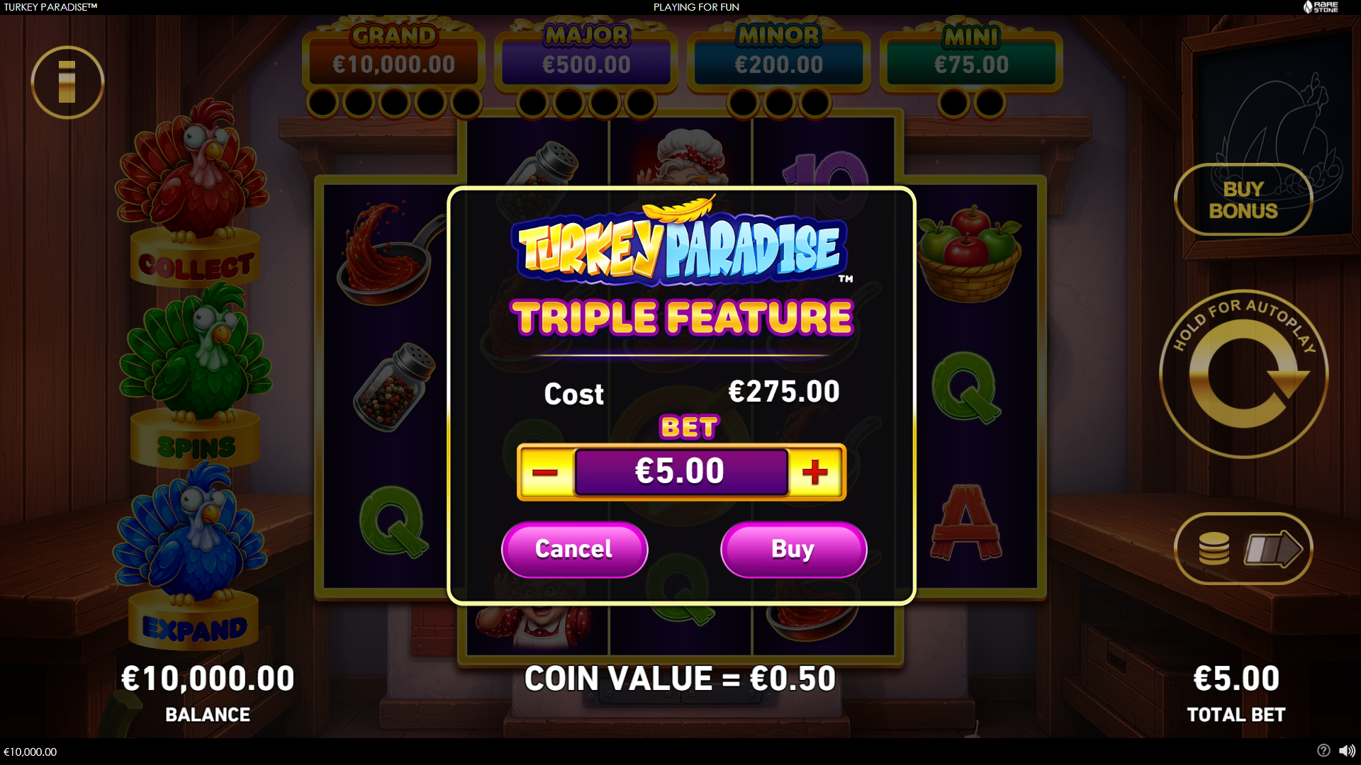 Turkey Paradise bonus buy menu