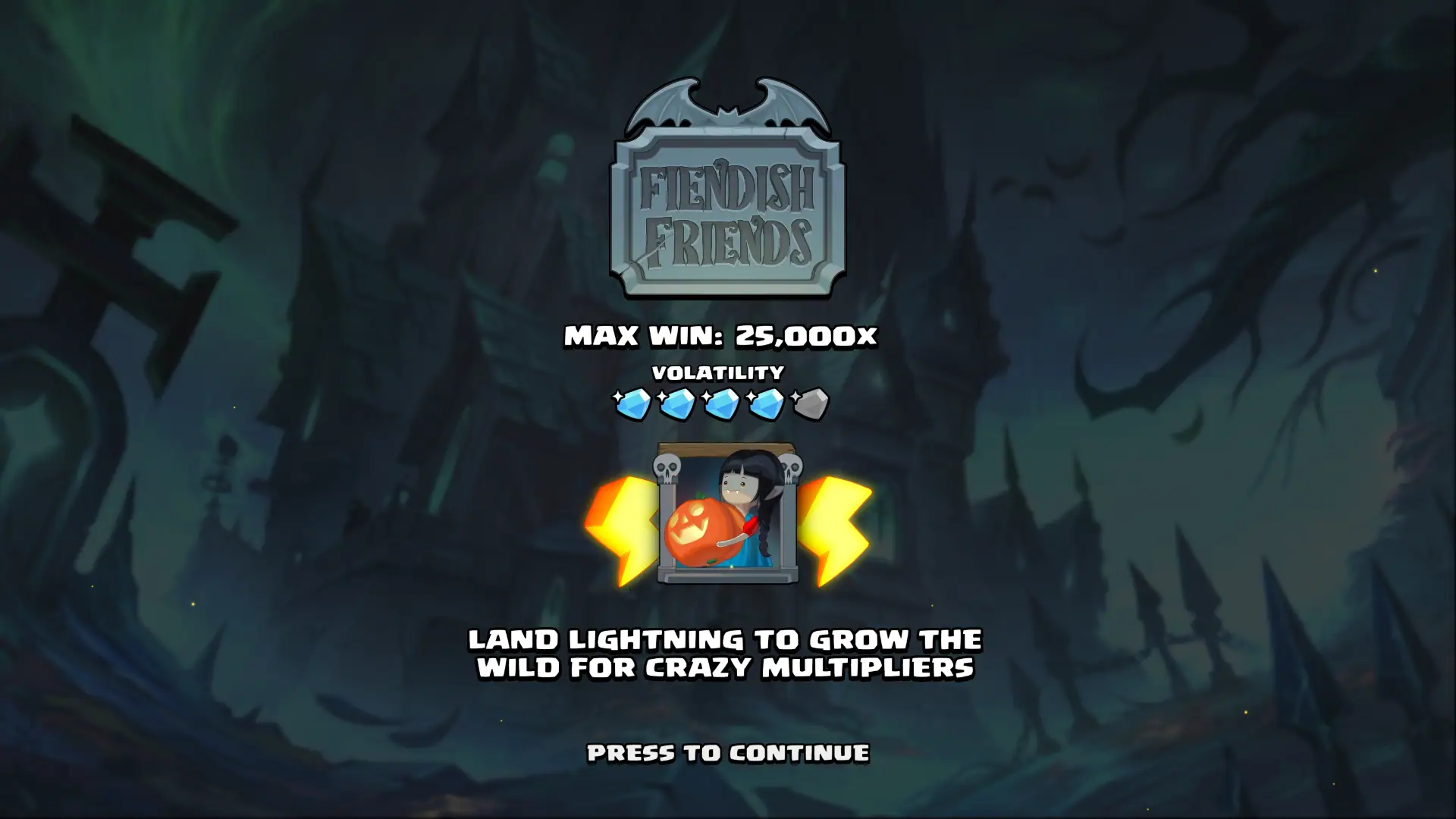 Fiendish Friends slot intro screen