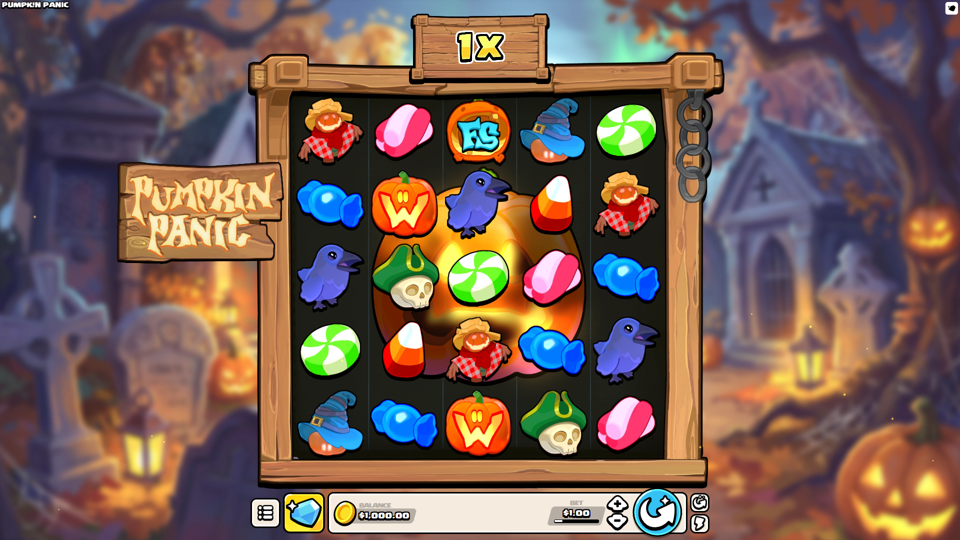 Pumpkin Panic slot gameplay reels