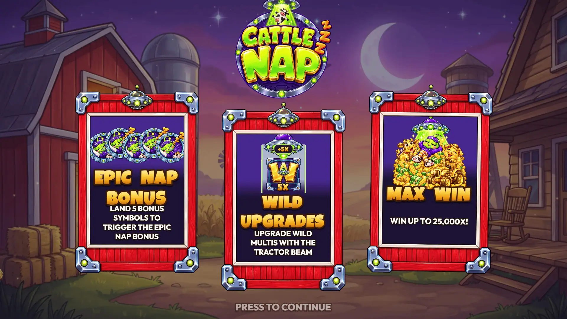 Cattle Nap slot intro screen