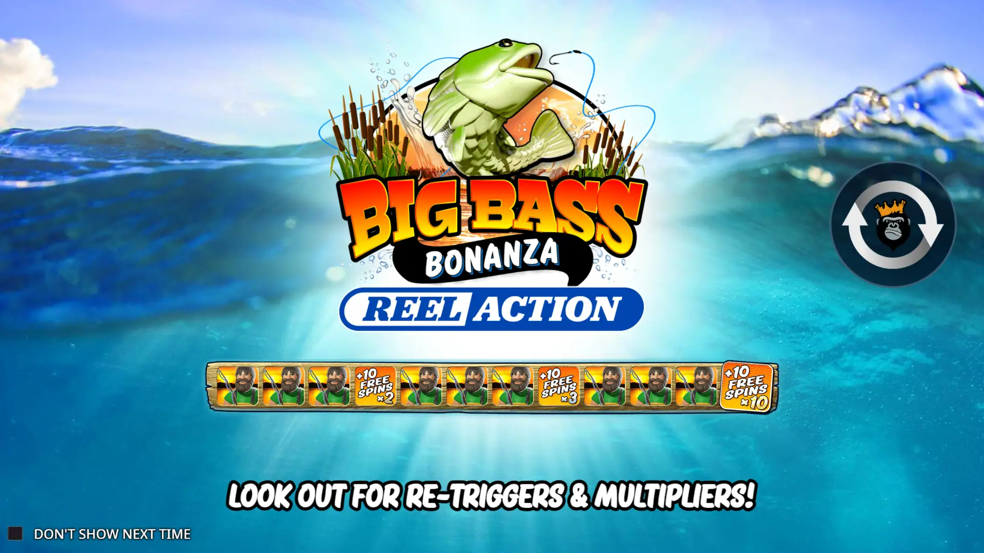 Big Bass Bonanza Reel Action slot intro screen