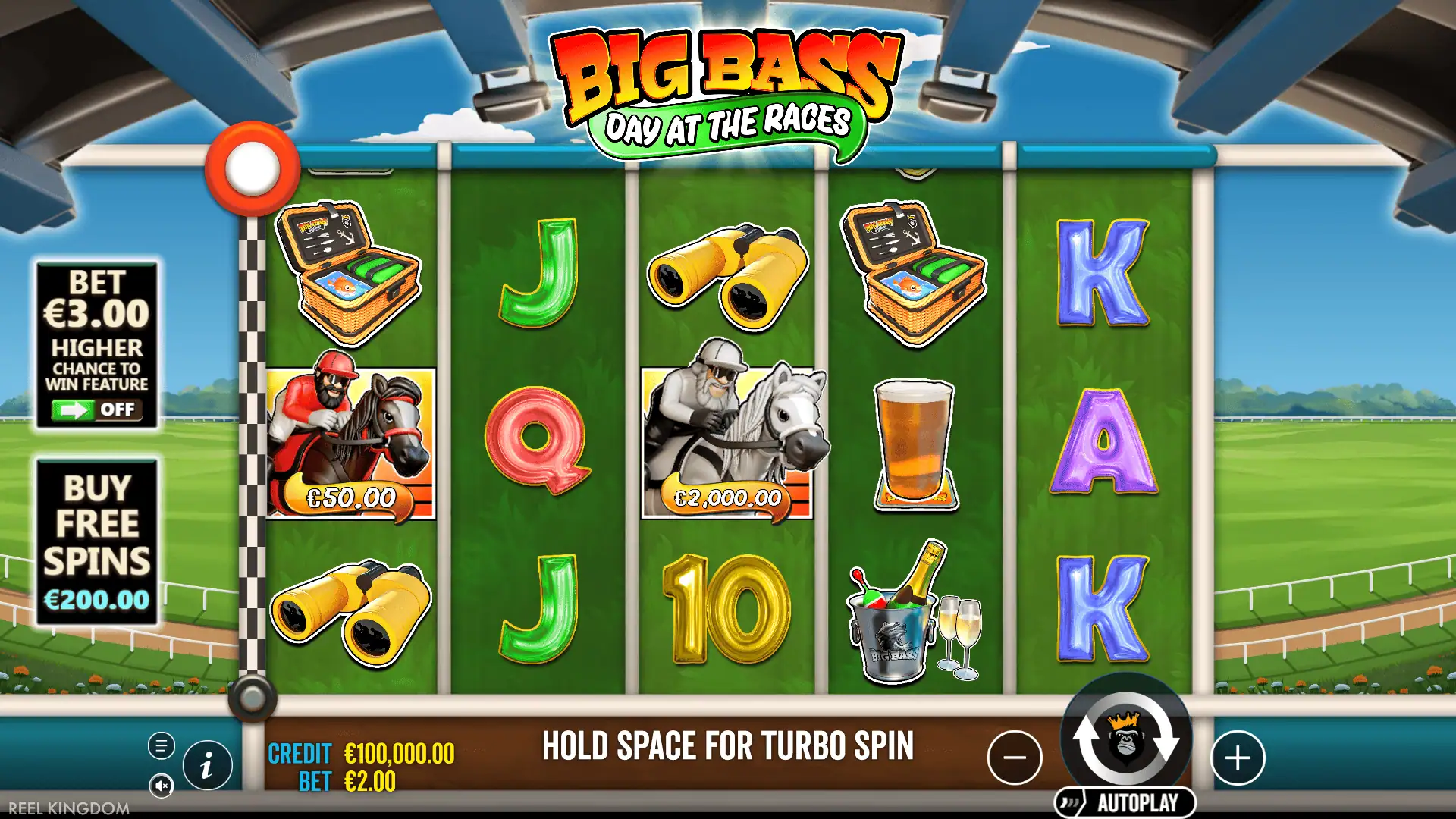 Big Bass Day at the Races slot gameplay reels