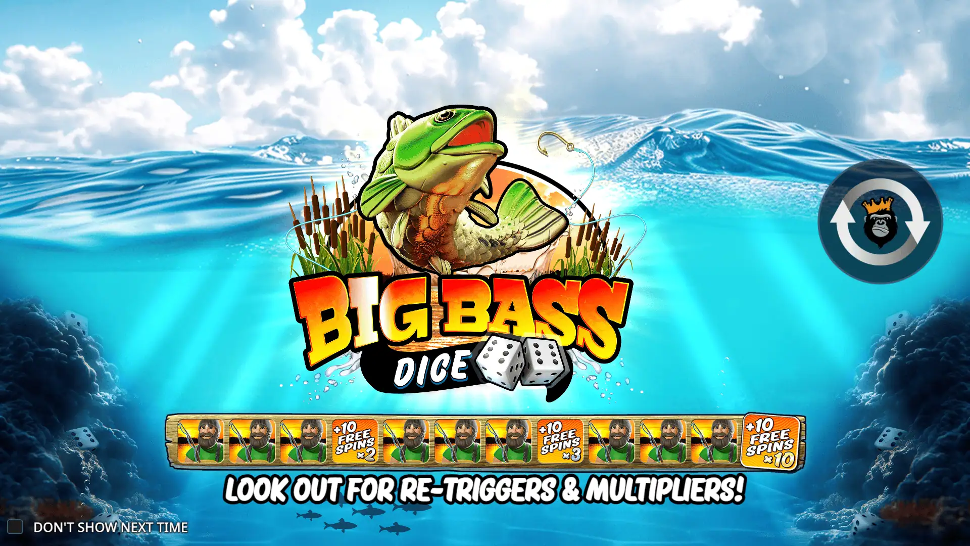 Big Bass Dice slot intro screen