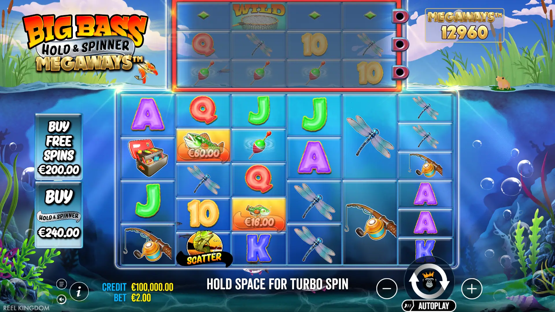 Big Bass Hold & Spinner Megaways slot gameplay reels