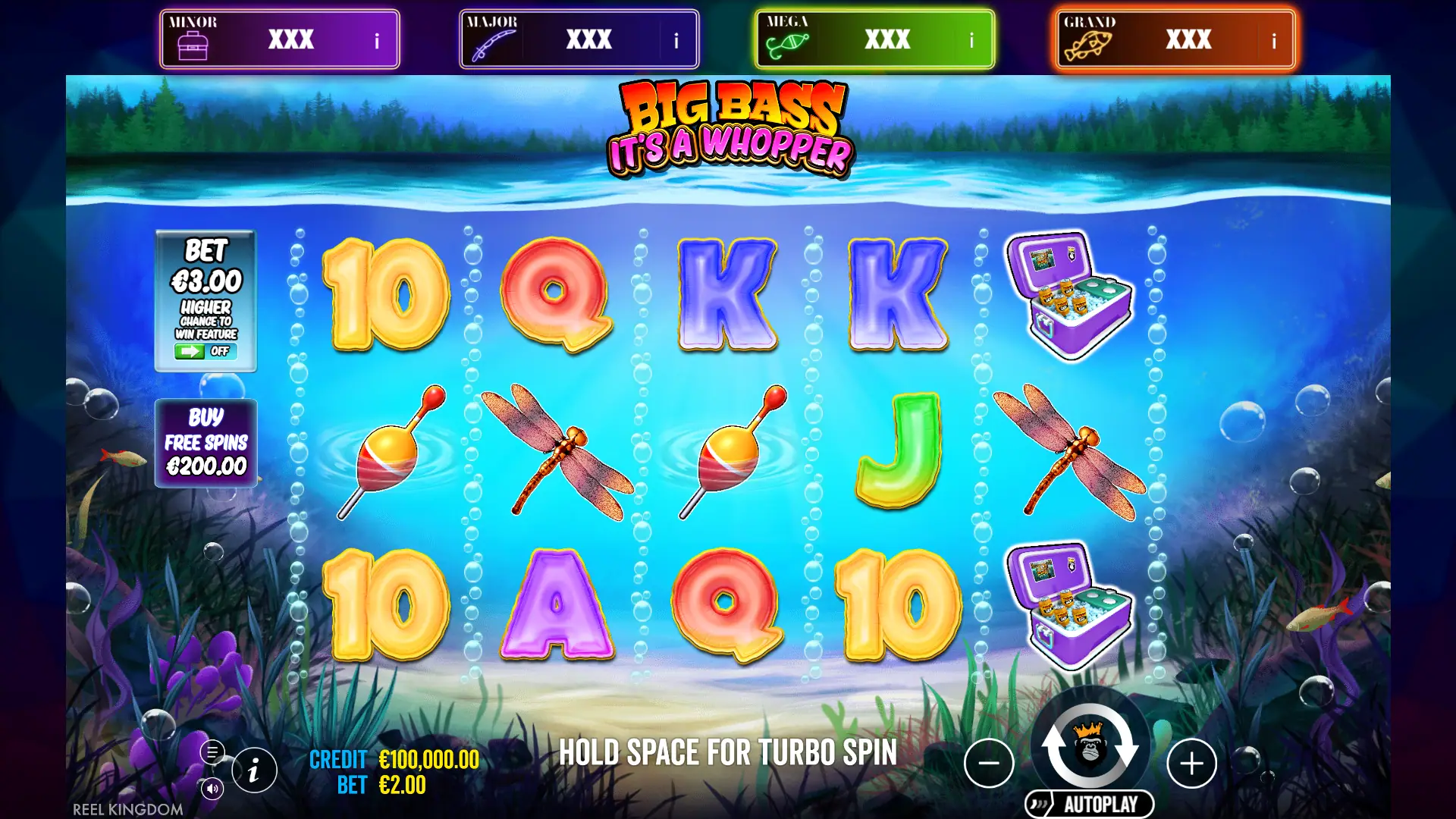 Big Bass It's a Whopper slot gameplay reels