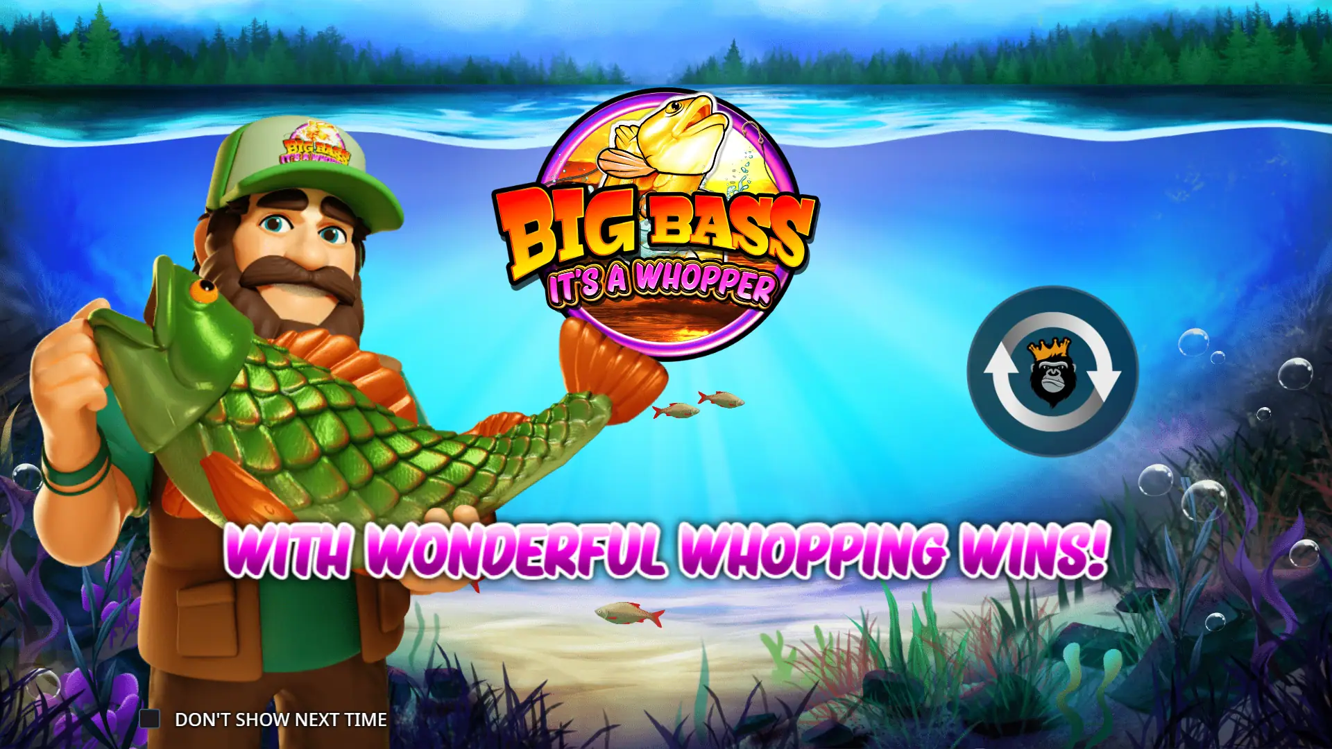 Big Bass It's a Whopper slot intro screen