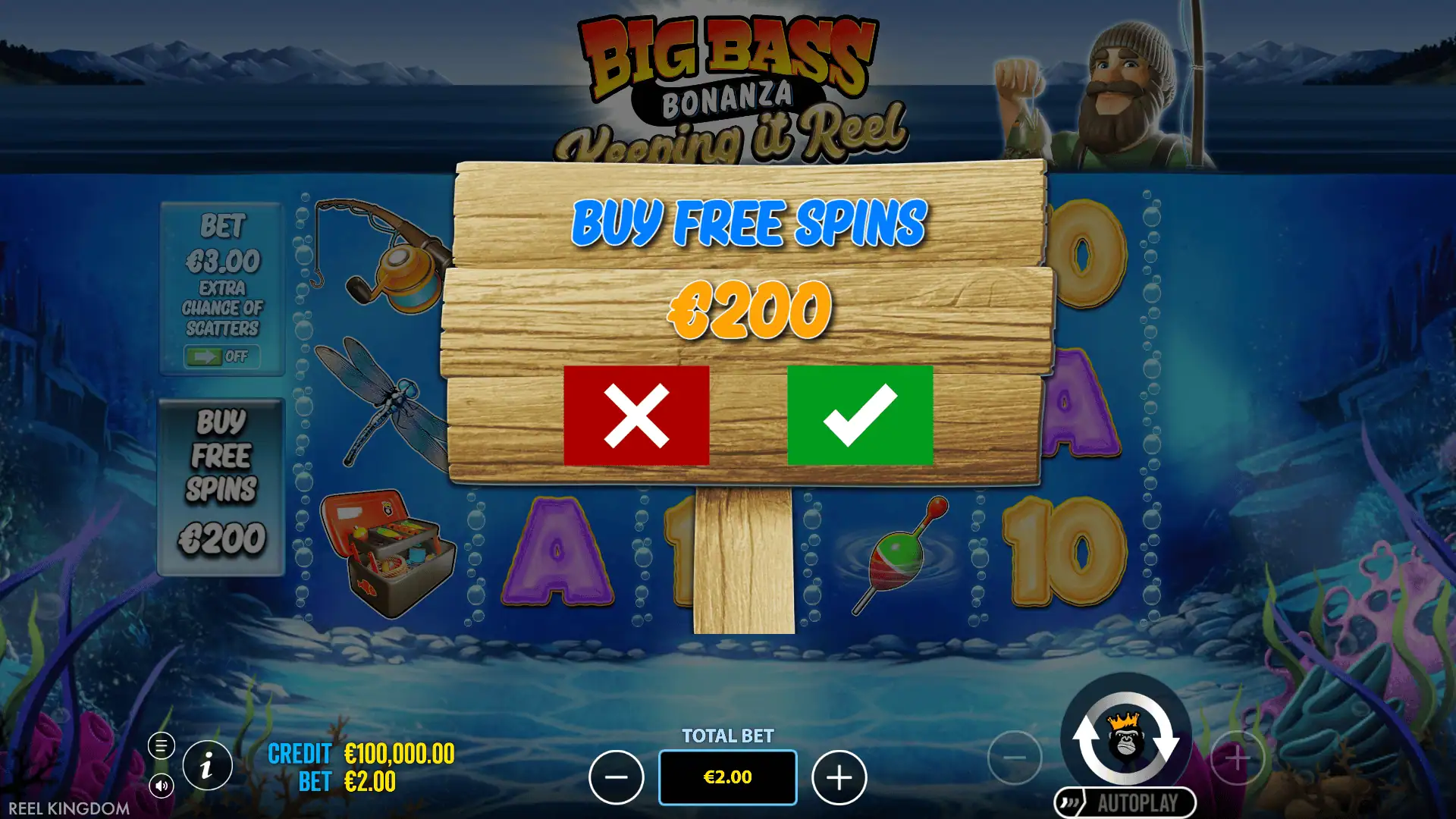 Big Bass Bonanza Keeping it Reel bonus buy menu