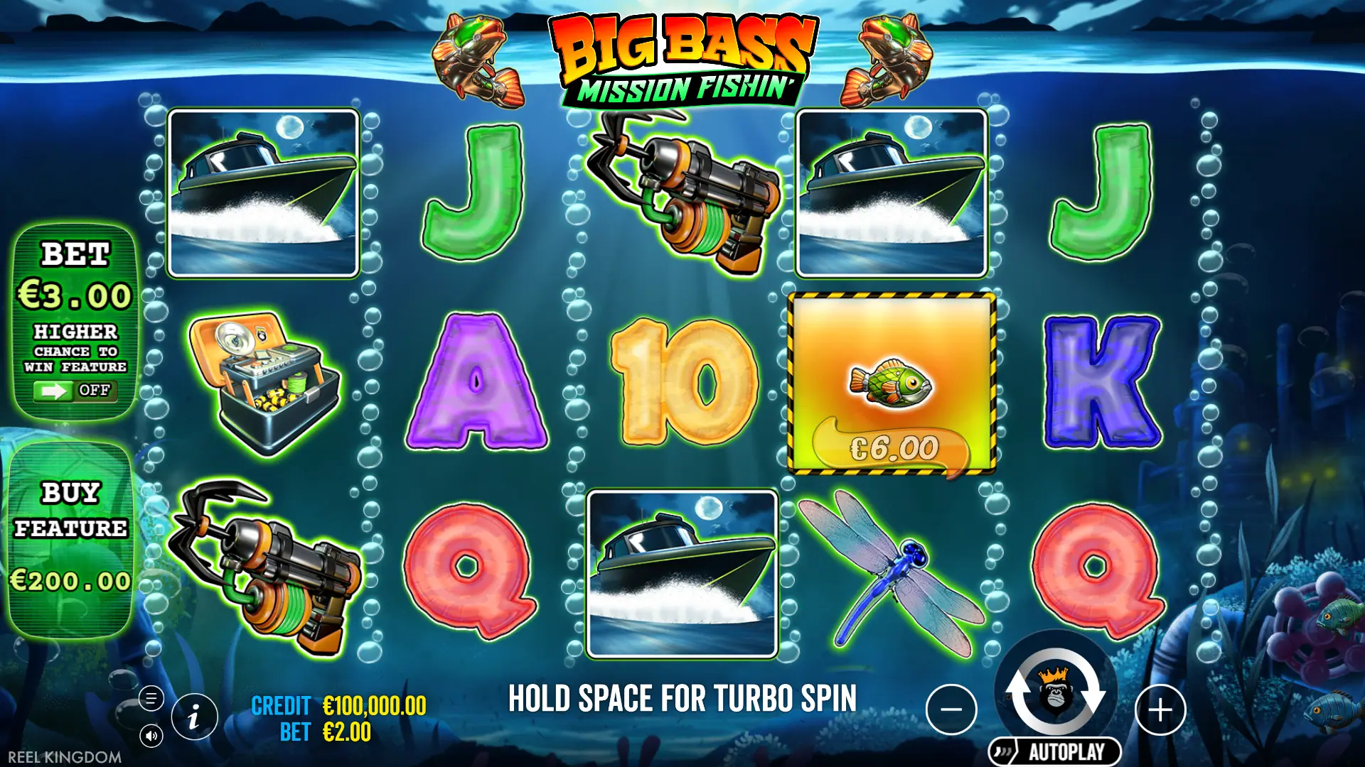 Big Bass Mission Fishin&rsquo; slot gameplay reels