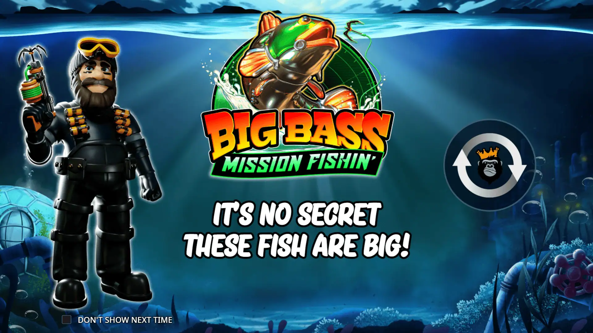 Big Bass Mission Fishin&rsquo; slot intro screen