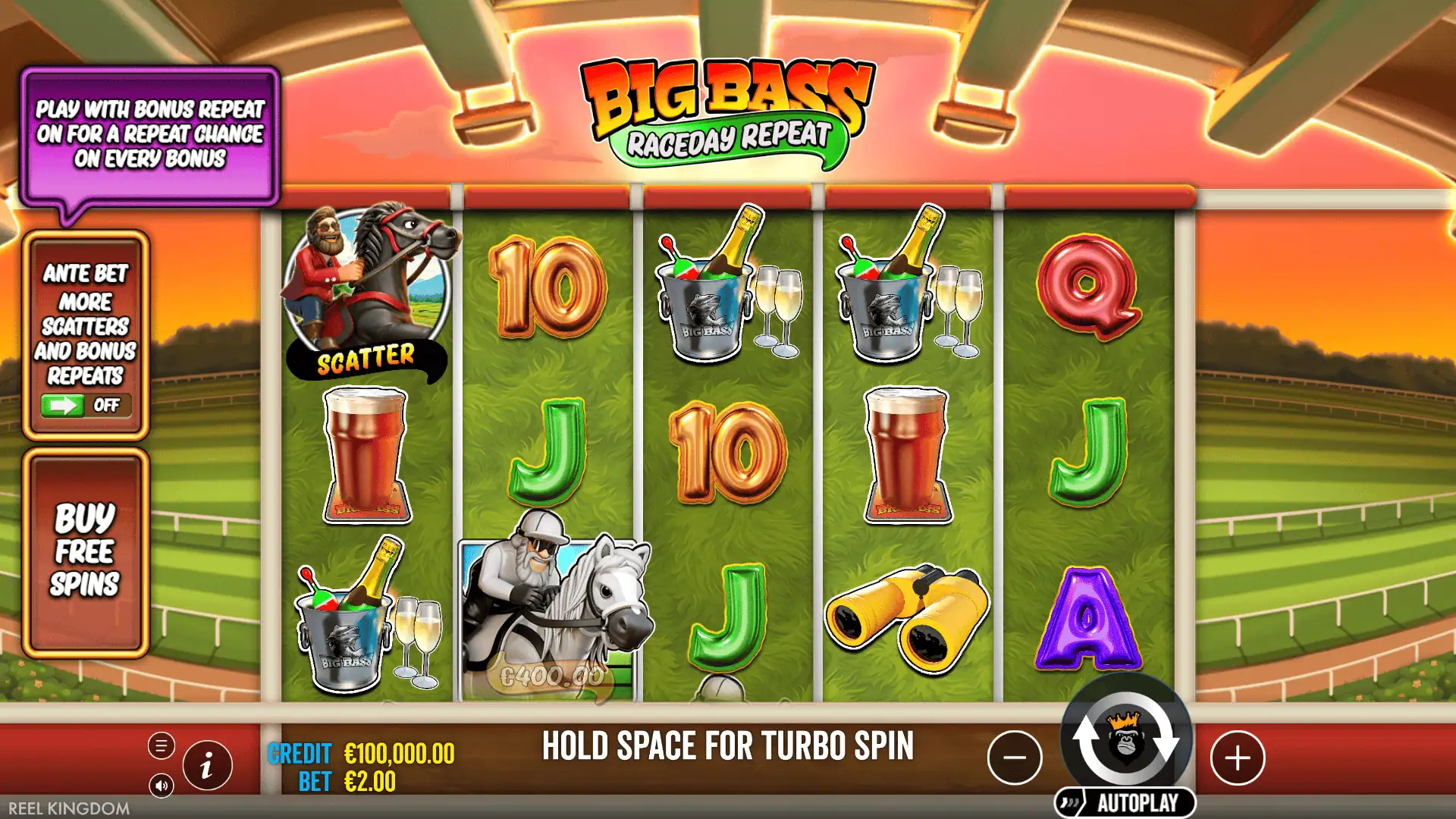 Big Bass Raceday Repeat slot gameplay reels