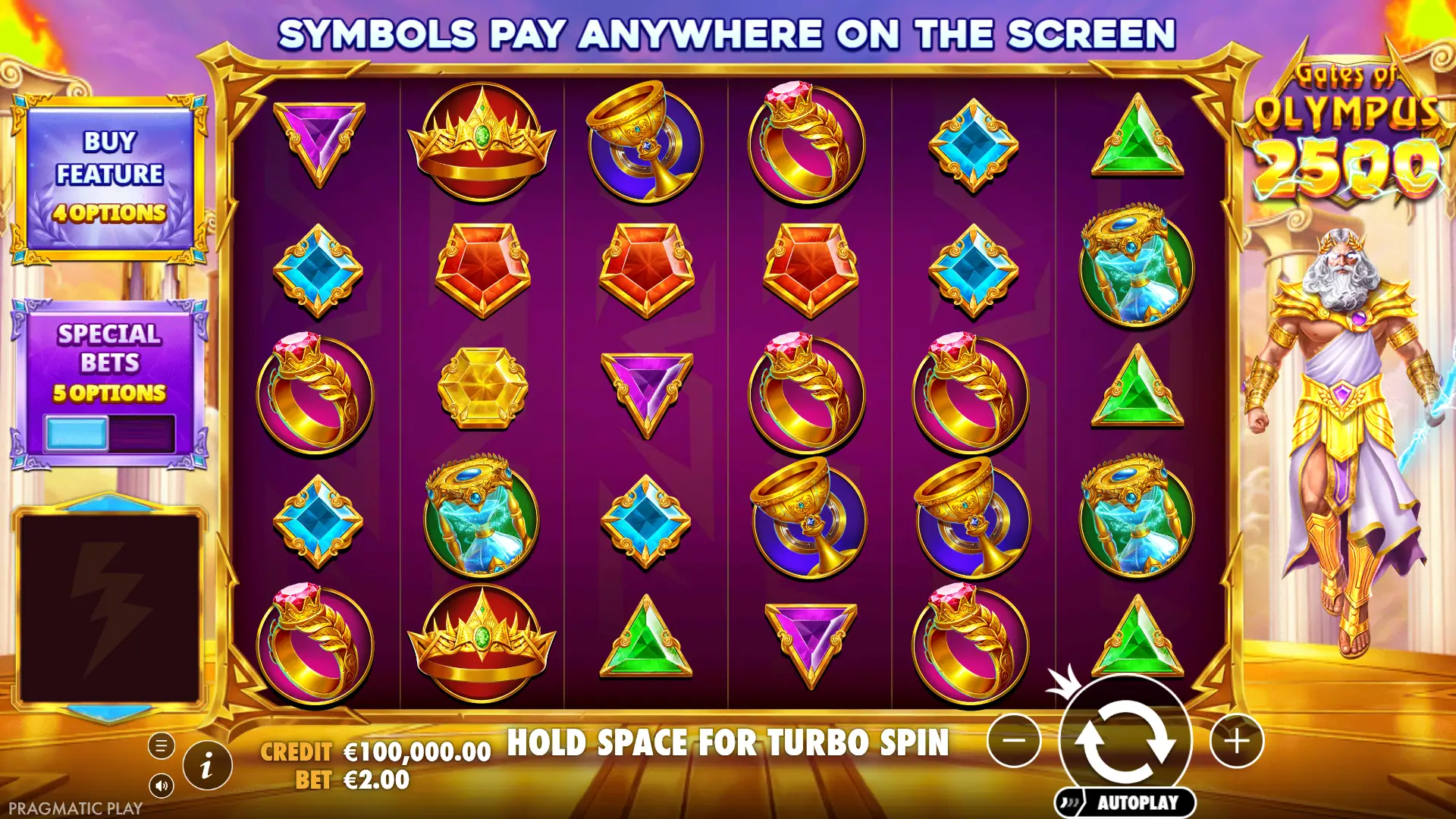 Gates of Olympus 2500 slot gameplay reels