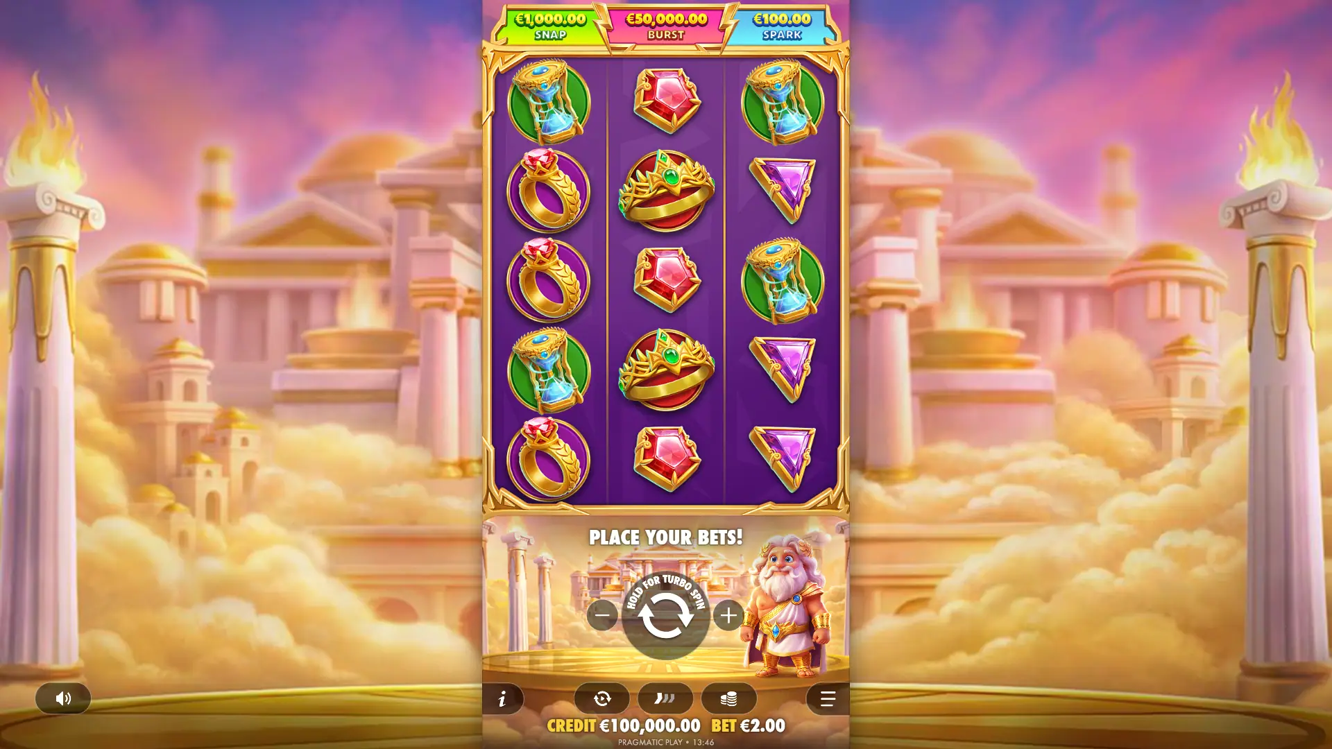 Gates of Olympus POP slot gameplay reels