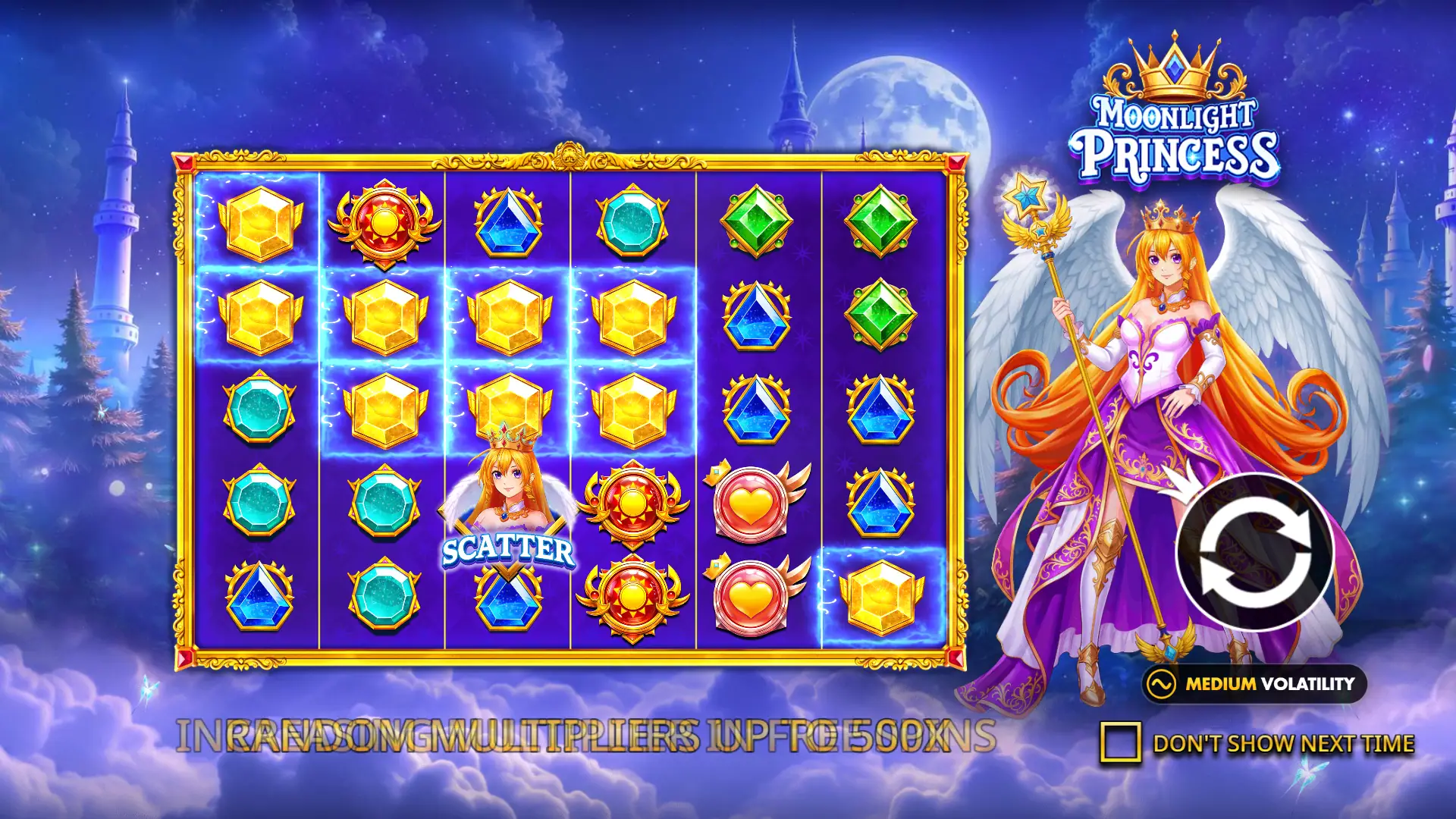 Moonlight Princess slot intro screen