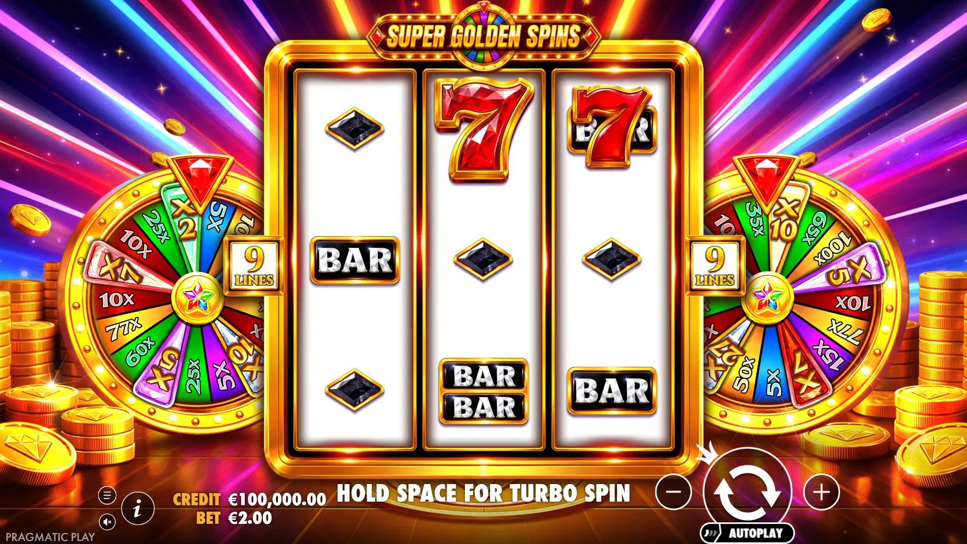 Super Golden Spins slot gameplay reels