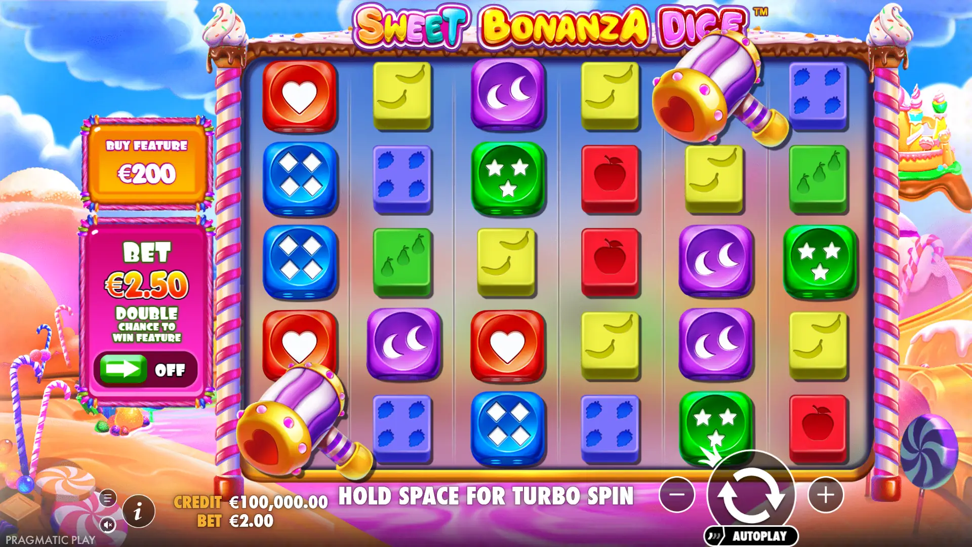 Sweet Bonanza Dice slot gameplay reels