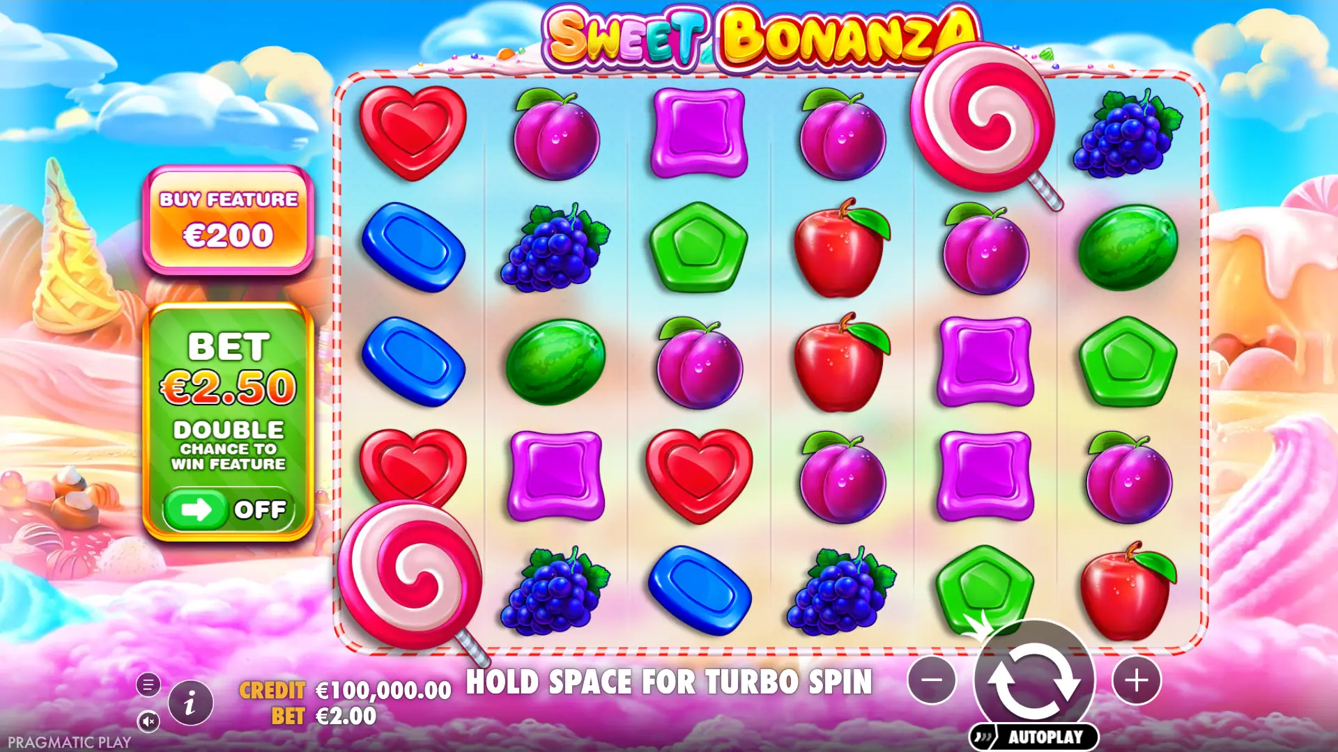 Sweet Bonanza slot gameplay reels
