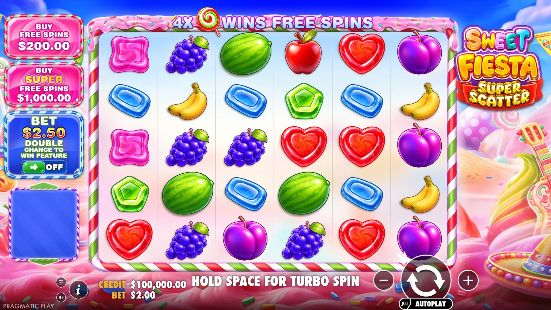 Sweet Fiesta Super Scatter slot gameplay reels