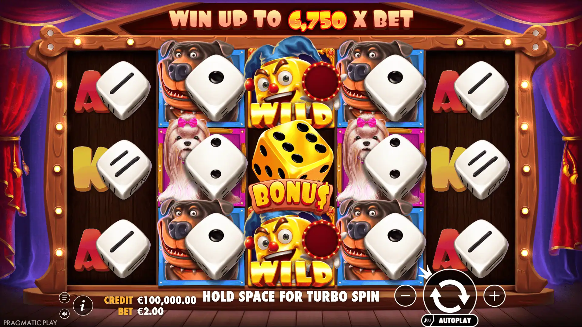 The Dog House Dice Show slot gameplay reels