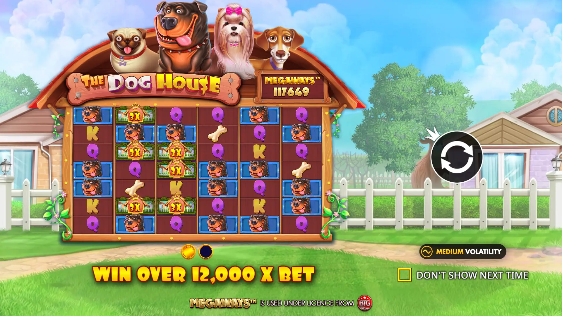 The Dog House Megaways slot intro screen