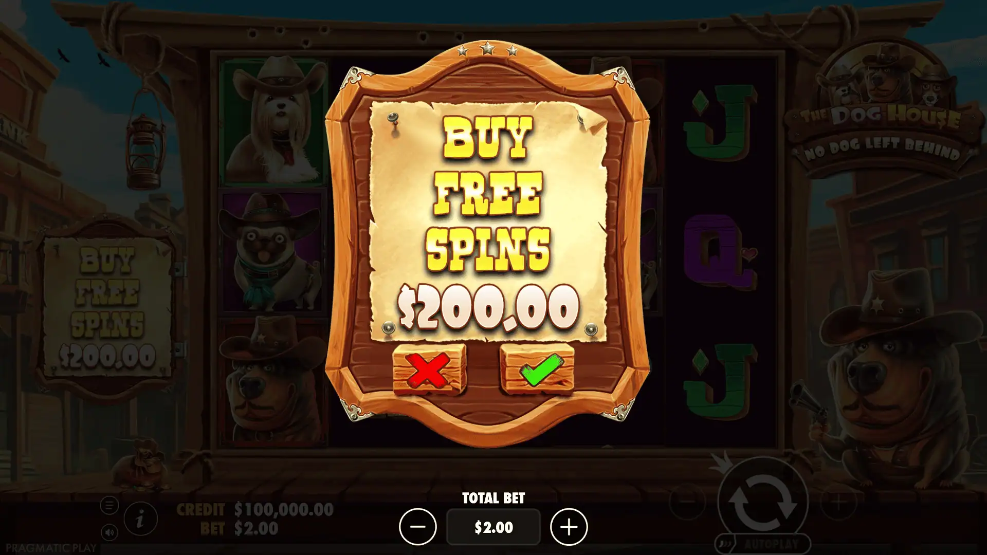 The Dog House: No Dog Left Behind bonus buy menu