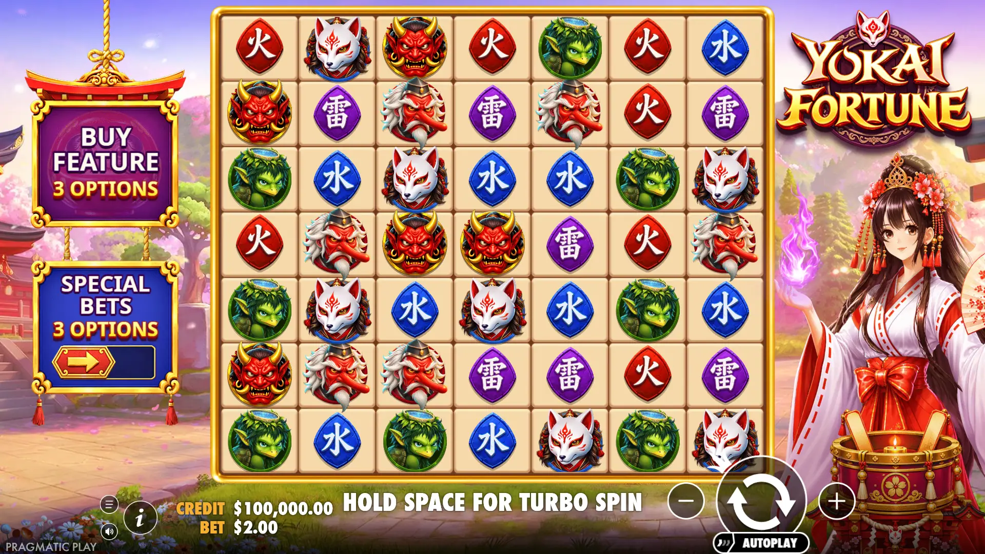Yokai Fortune slot gameplay reels