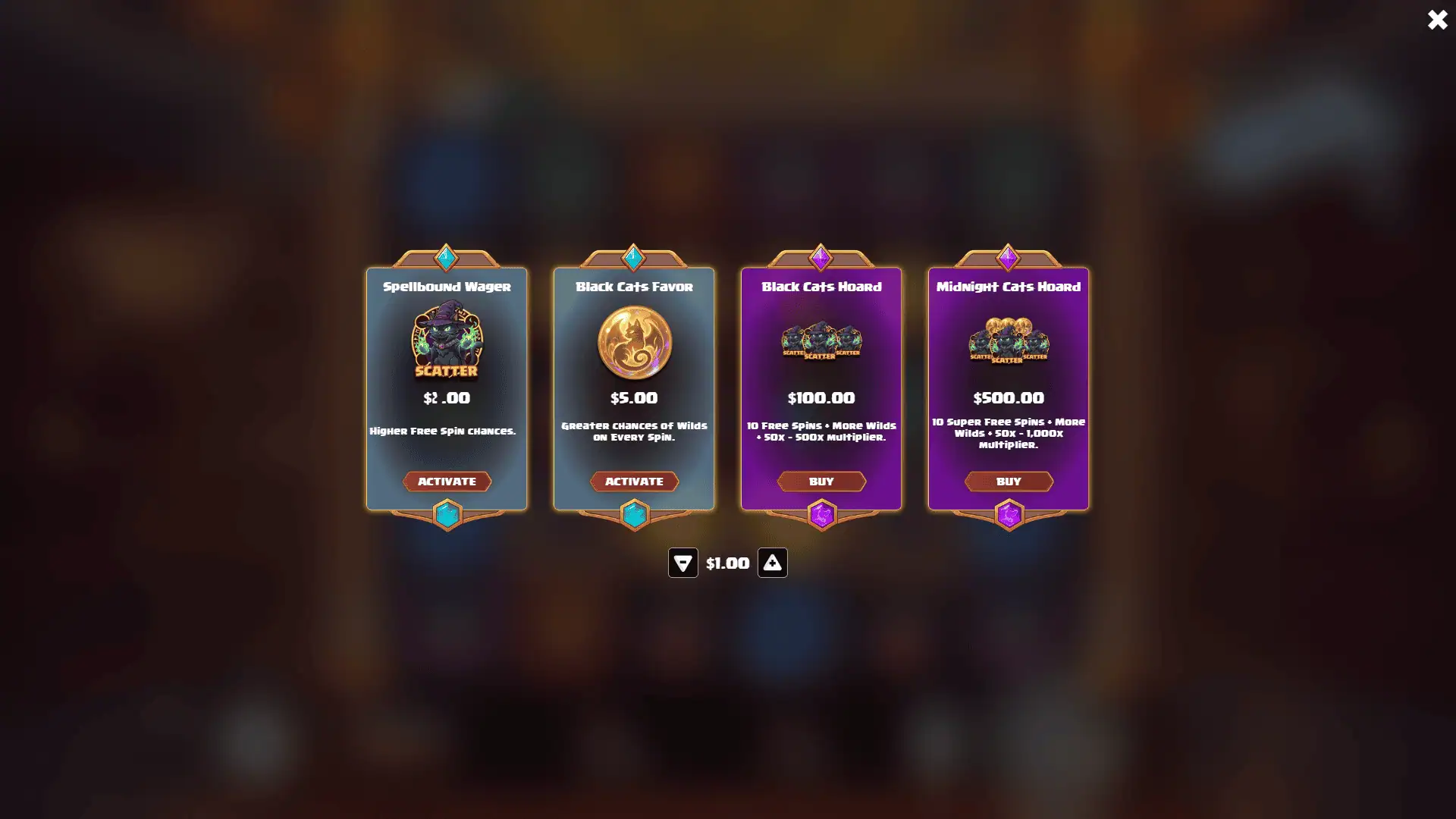Witch Craft Fortune bonus buy menu
