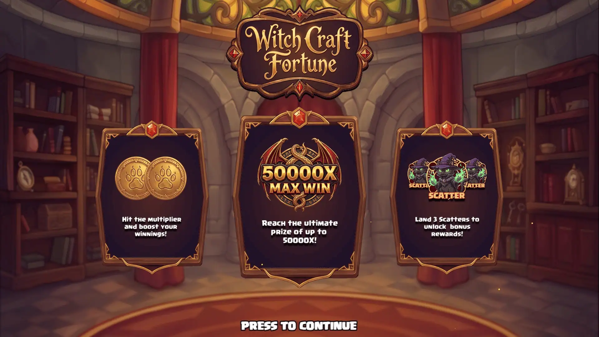 Witch Craft Fortune slot intro screen