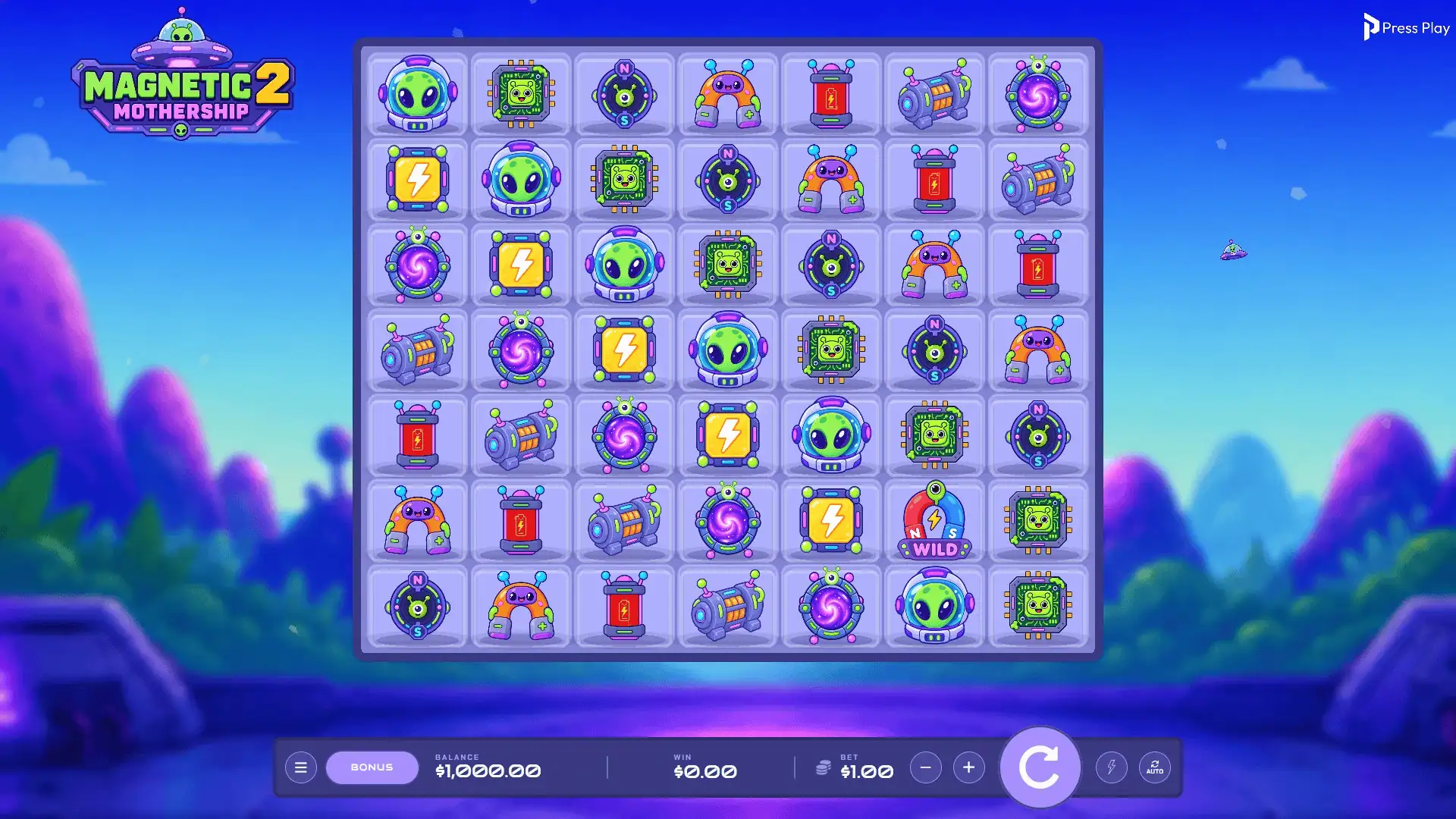 Magnetic 2 Mothership slot gameplay reels